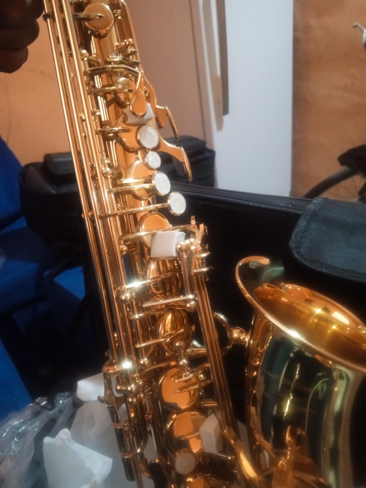 Eastar Upgraded Alto Saxophone E Flat for Beginner Students Brass Sax Full Kit, Travel Bag, Foldable Stand, Cleaning Kit, Golden Lacquer, EAX-21 customer photo 1