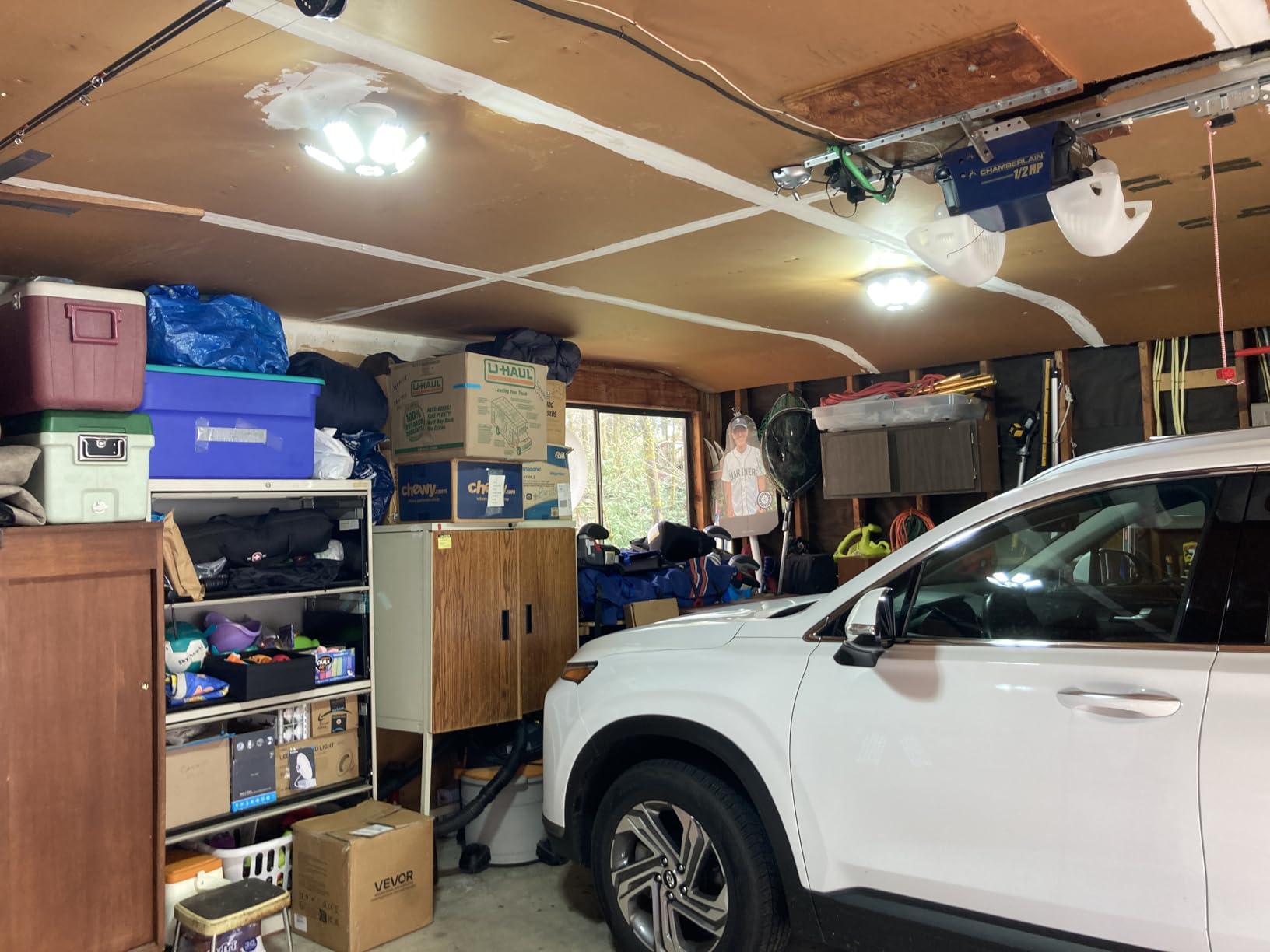 Garage Lights - 2Pack Super Bright 32000LM LED Garage Ceiling Light 6500K LED Shop Light w/ 6 Deformable Panels Screw in E26/E27 Socket Light Bulbs for Workshop Storage Warehouse Attic customer photo 2