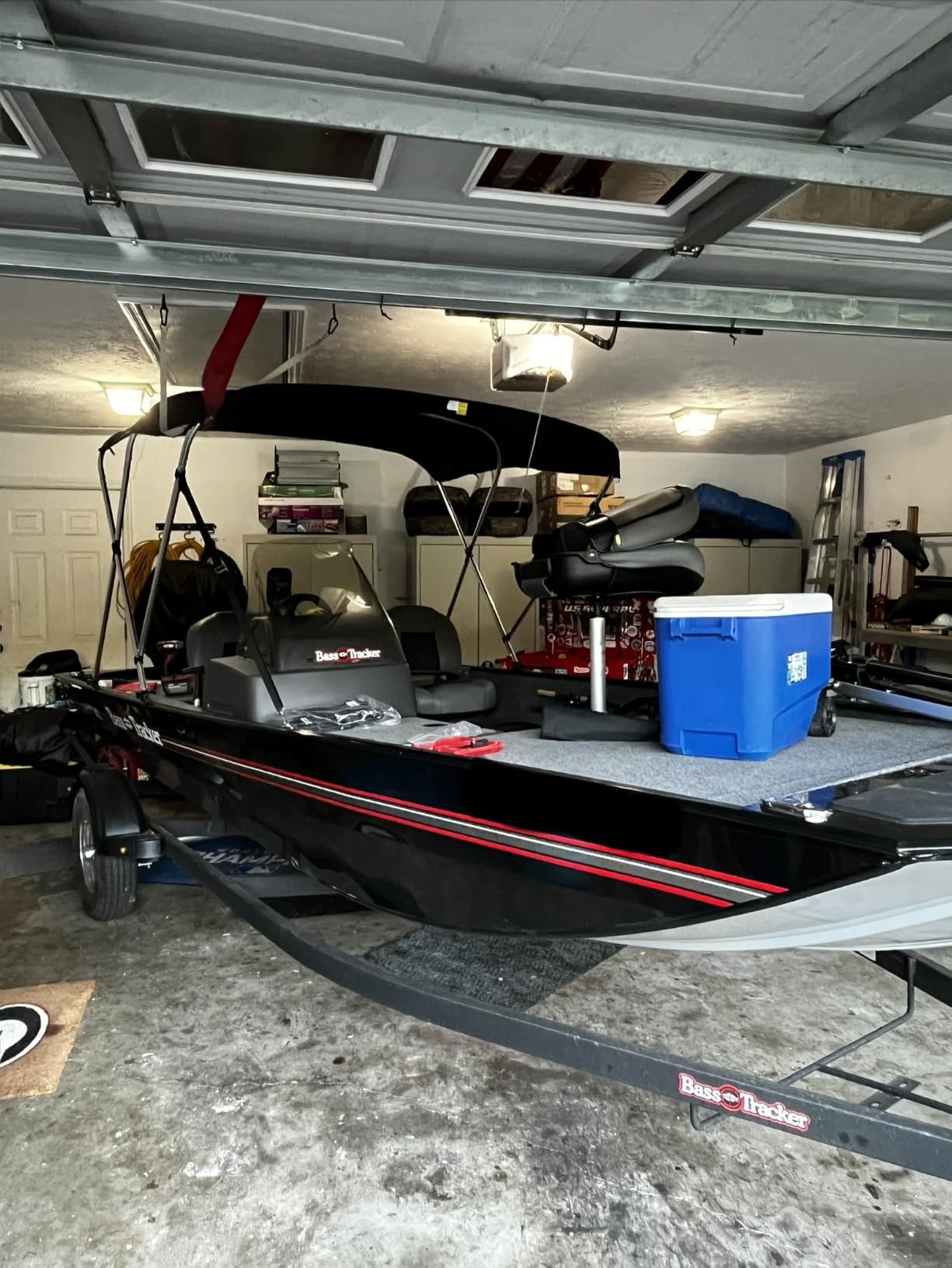 KAKIT 3 4 Bow Bimini Tops with Mesh Sidewalls Support Poles for Boats Marine Grade Canvas Top Includes 2 Straps Storage Boot 1 Inch Aluminum Frame customer photo 1