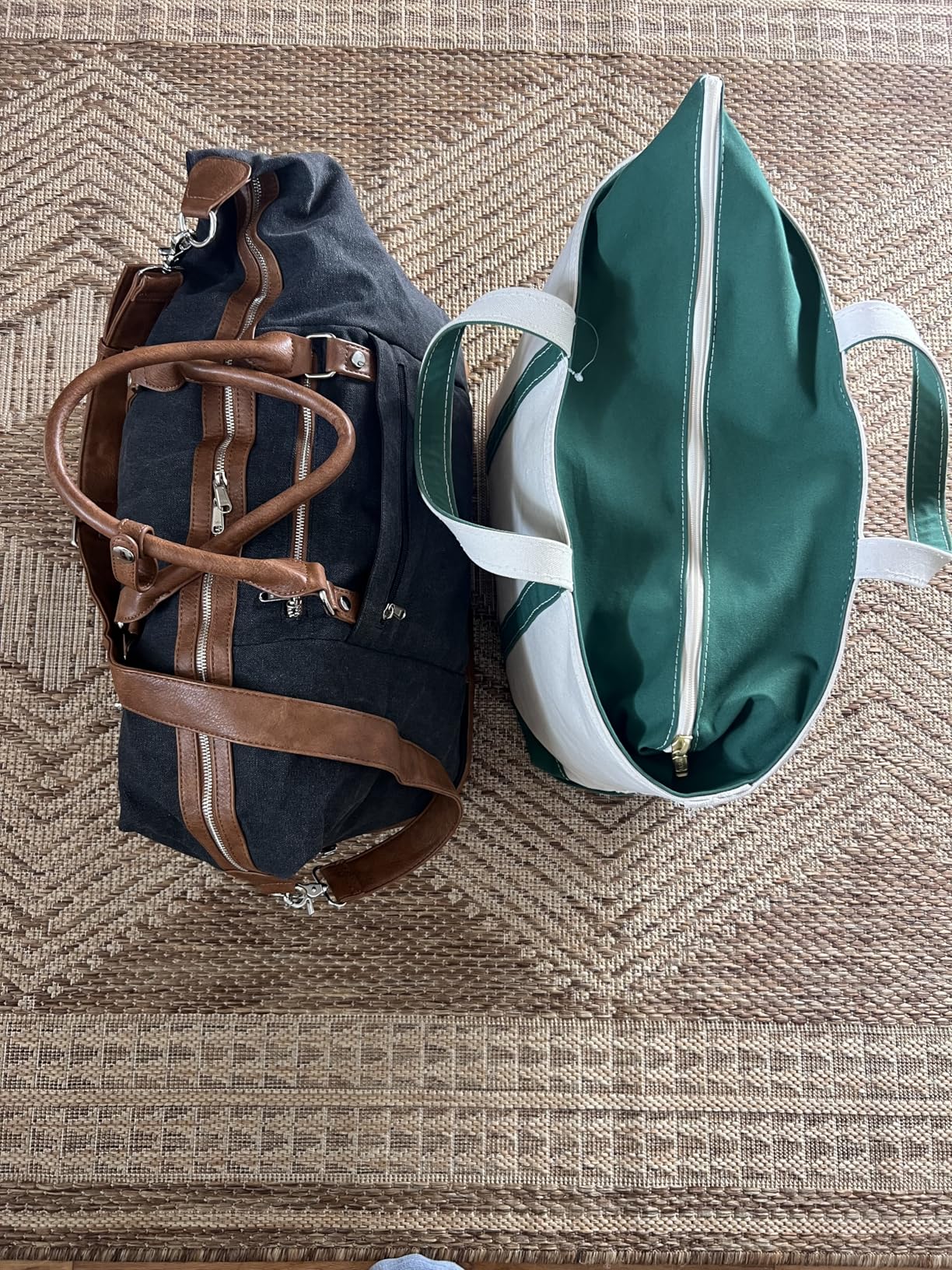 Weekender Bag for Men Canvas Duffle Overnight Travel Bag Army Green customer photo 1