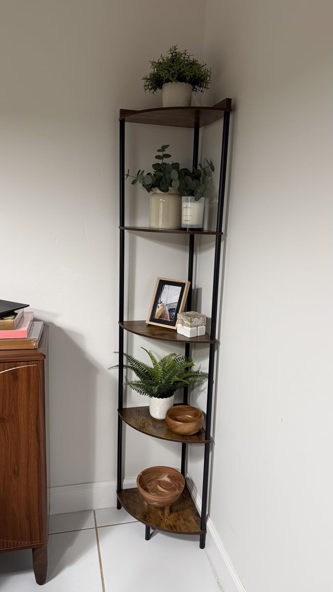 SUNMORY 5 Tier Corner Shelf Stand,Industrial 65