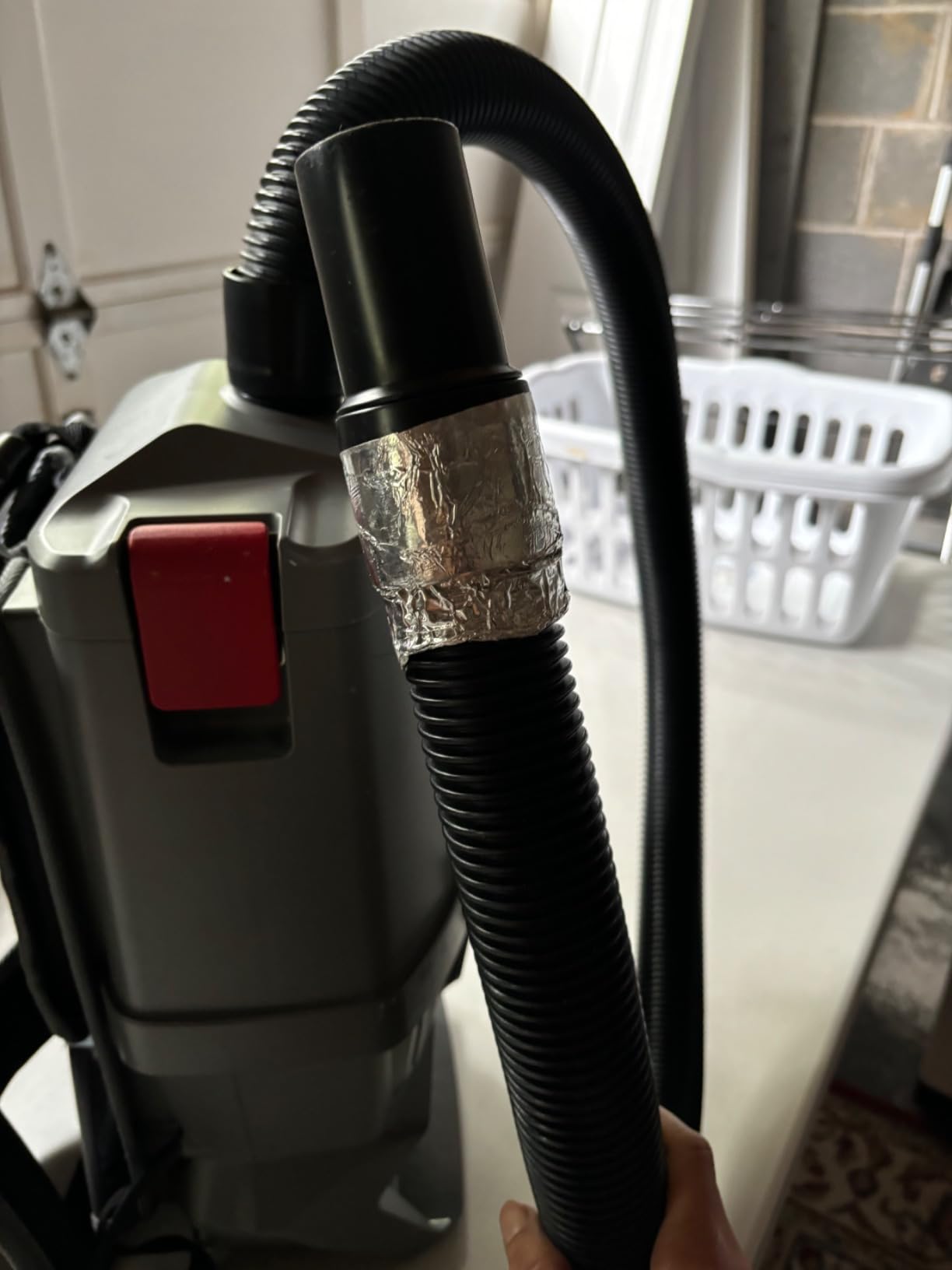 Sanitaire Transport Commercial Cordless Backpack Vacuum with Adjustable Wand, Dual 24V Batteries, Handheld Controls, SC580A. Gray customer photo 2