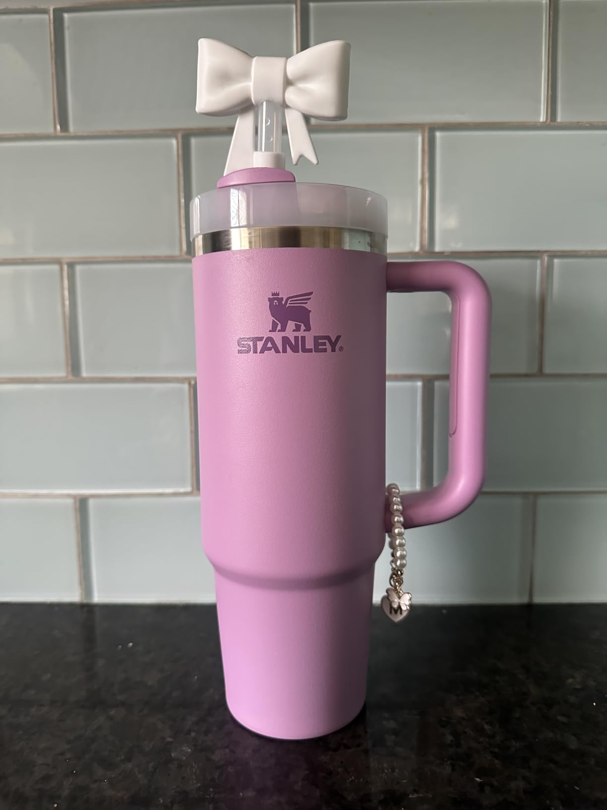 Stanley Quencher H2.0 Tumbler with Handle and Straw 40 oz | Flowstate 3-Position Lid | Cup Holder Compatible | Insulated Stainless Steel | Black 2.0 customer photo 1