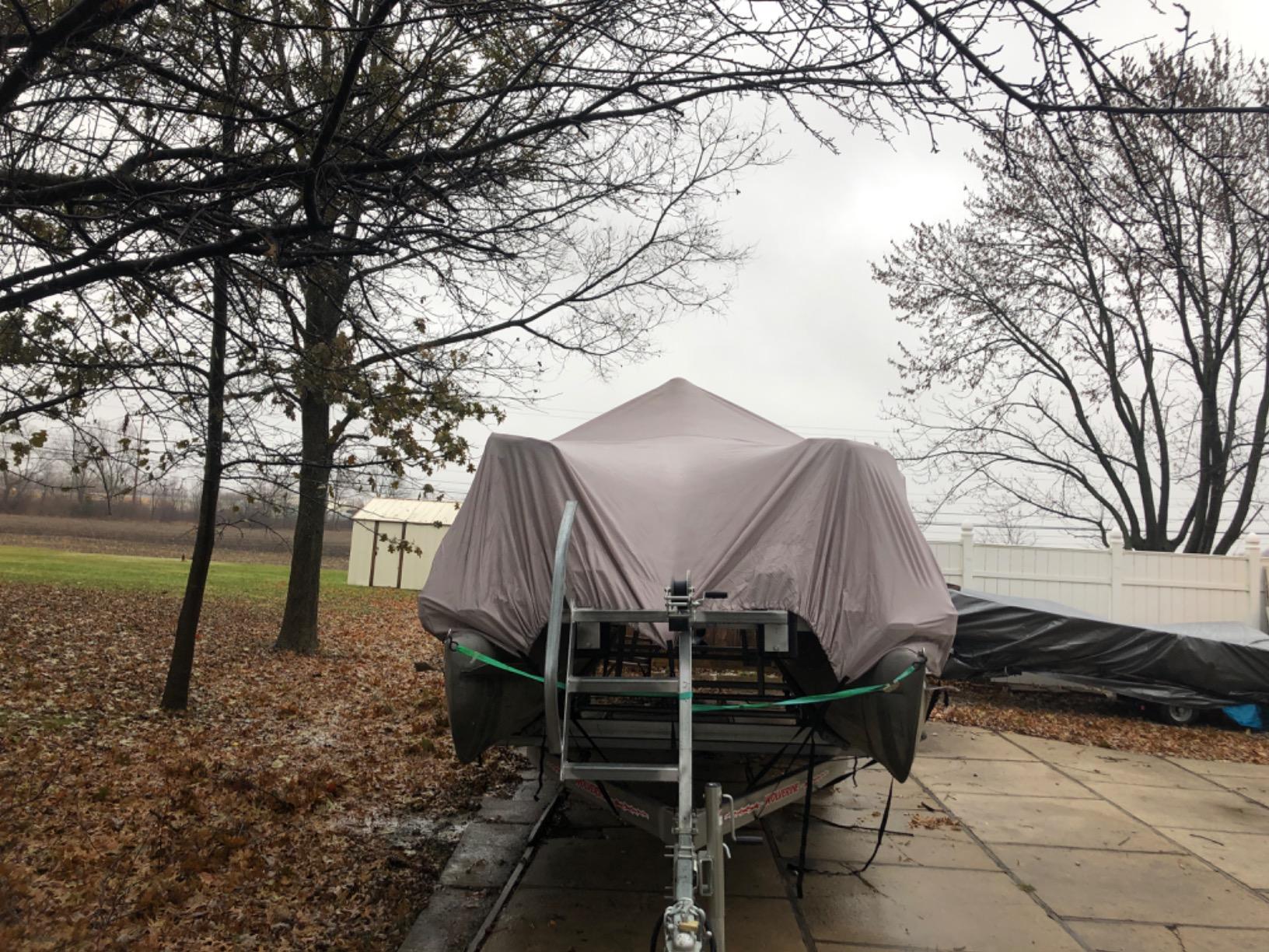 iCOVER Trailerable Pontoon Boat Cover, Fits 17 to 28ft Long & Beam Width up to 102in Pontoon Boat with Storage Bag customer photo 2