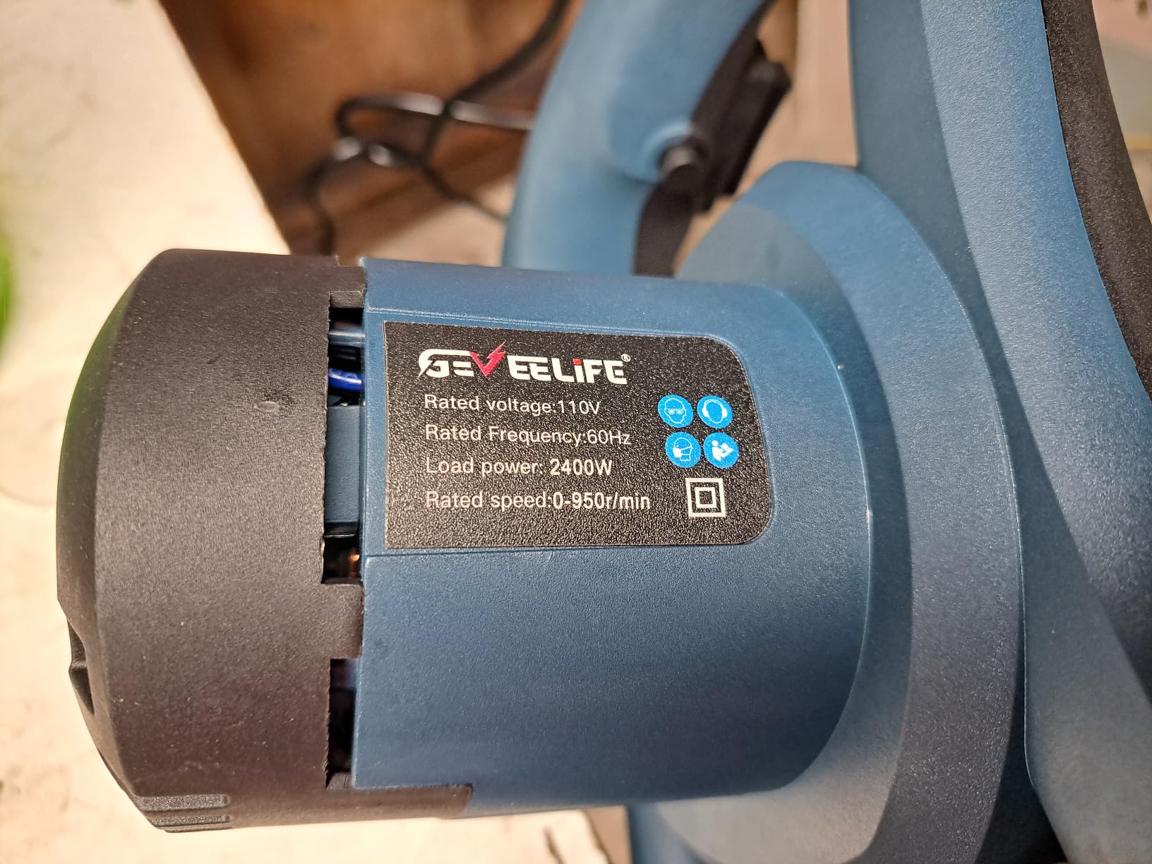 Geveelife Concrete Cement Electric Mixer Machine 2400W with 6 Adjustable Speed, Handheld Electric Cement Mixer for Drill for Mixing Mud, Cement, Mortar, Paint, Fodder, Blue customer photo 2