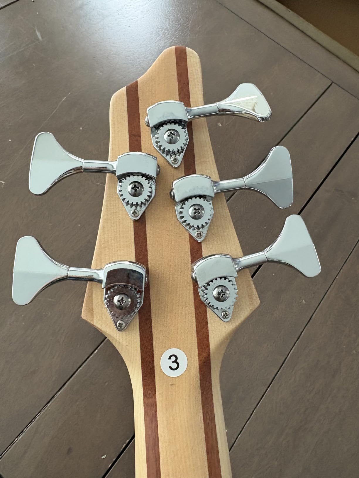 TARIO Fretless 5 String Electric Bass Guitar, Millettia Laurentii Top, Okoume Body, Composite Ebony Fingerboard customer photo 1