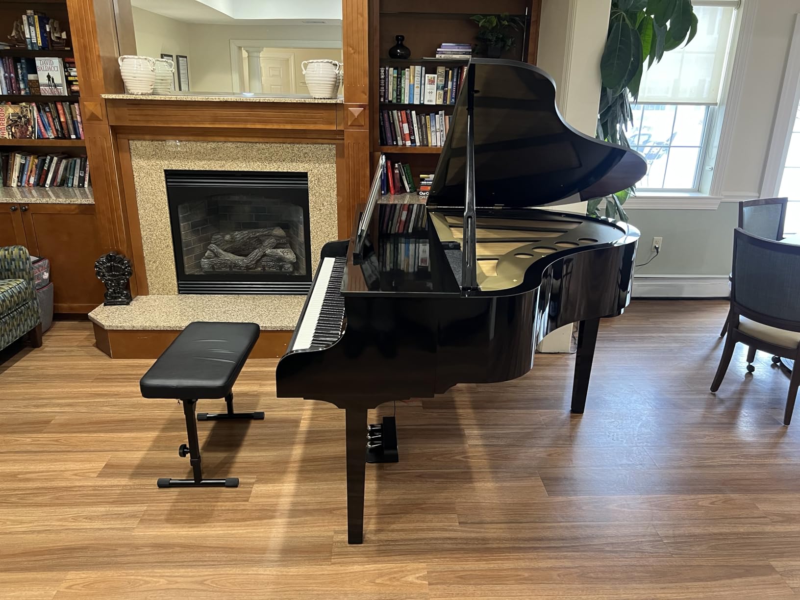 Liquid Stands Foldable Dual Adjustable Piano Bench Music Stool - Portable Piano Keyboard Bench Seat for Piano Keyboard Stand with Black Padded Cushion for Musicians customer photo 1