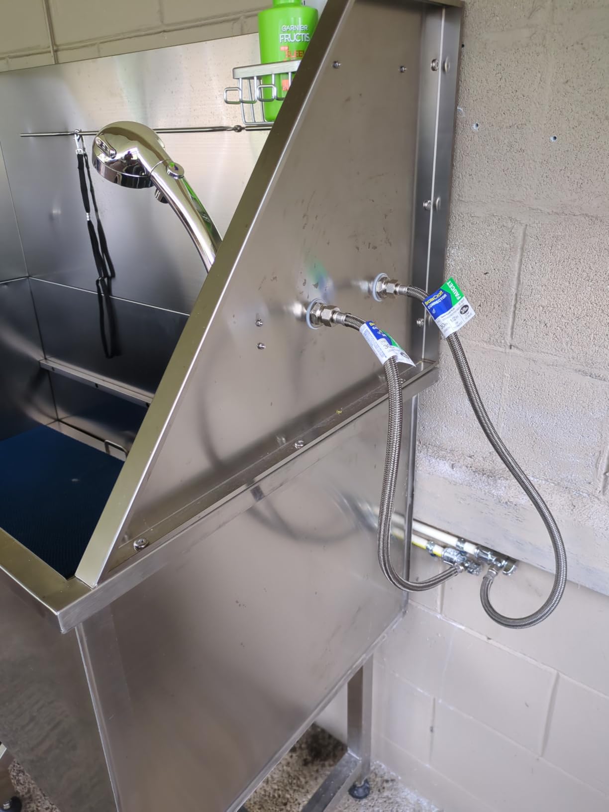 Albott 50-Inch Stainless Steel Dog Washing Station with Anti-Slip Steps, Sprayer, Faucet, and Soap Box - Professional Pet Bathtub for Medium/Small Pets, Ideal for Home, Garage, and Grooming(Left) customer photo 1