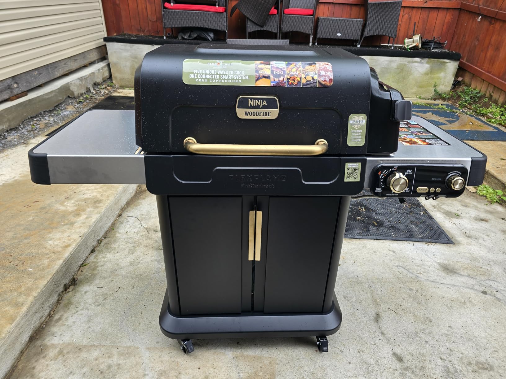 Ninja FlexFlame Grill and Smoker, Electric and Propane, 5-in-1 Cooking System, 3 Burner, Digital Control, Griddle, Pizza Maker, PG301 customer photo 1