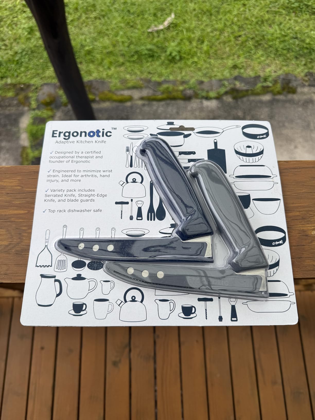 Right Angle Knife 2-Pack - Ergonomic L Shaped Knives with Serrated & Chopping Blades, Adaptive Kitchen Tools for Arthritis customer photo 1