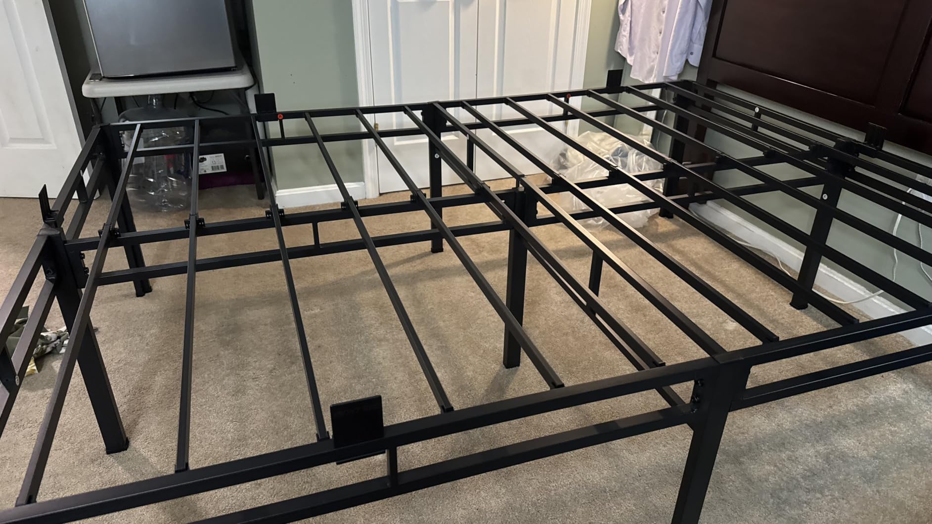 NKZ 24 Inch Full Size Bed Frame, Metal Bed Frame & Box Spring 2 in 1 Platform with Round Corner Legs, 4000Lbs Heavy Duty Metal Frame, Mattress Slide Stopper, Headboard Hole, Noise-Free, Easy Assembly customer photo 2