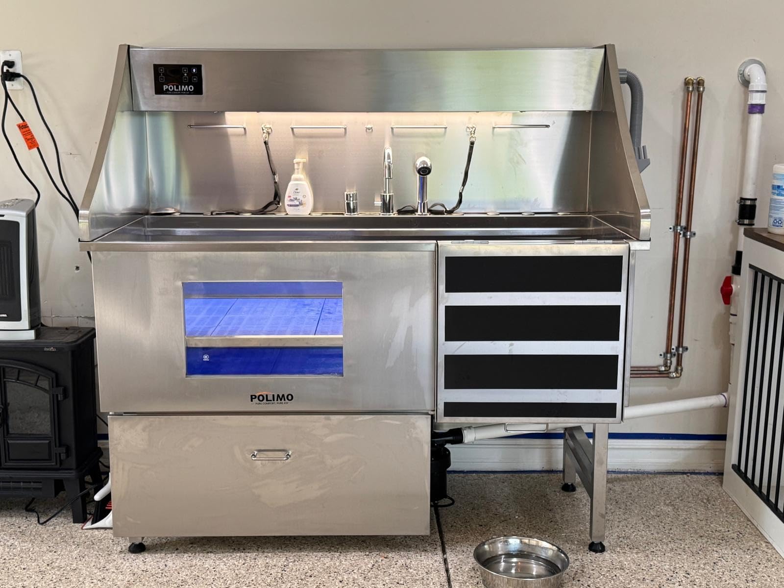 POLIMO Dog Washing Station with Built-in Pet Dryer and LED Display 50