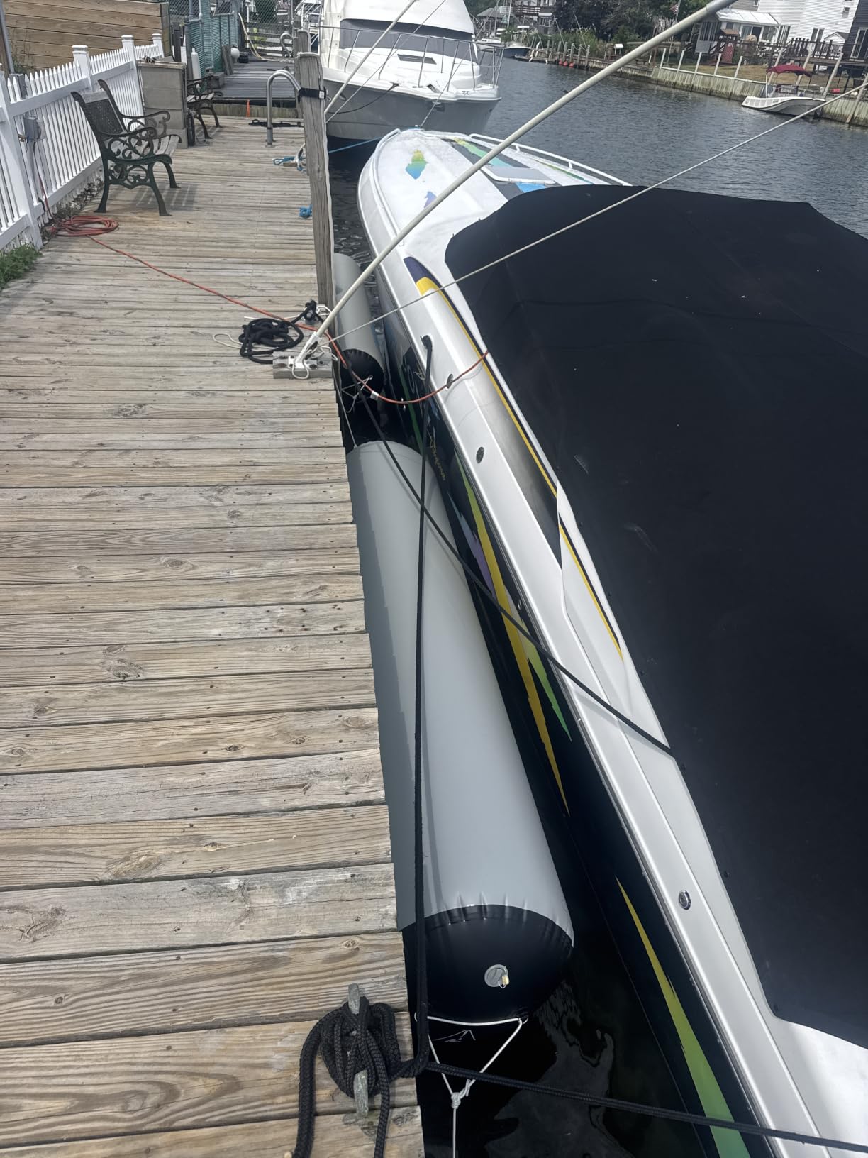 Inflatable Boat Bumpers for Docking, Large Inflatable Boat Dock Fenders and Bumpers for Fishing Boat, Pontoon Boat, Yachts and Jet Ski customer photo 2