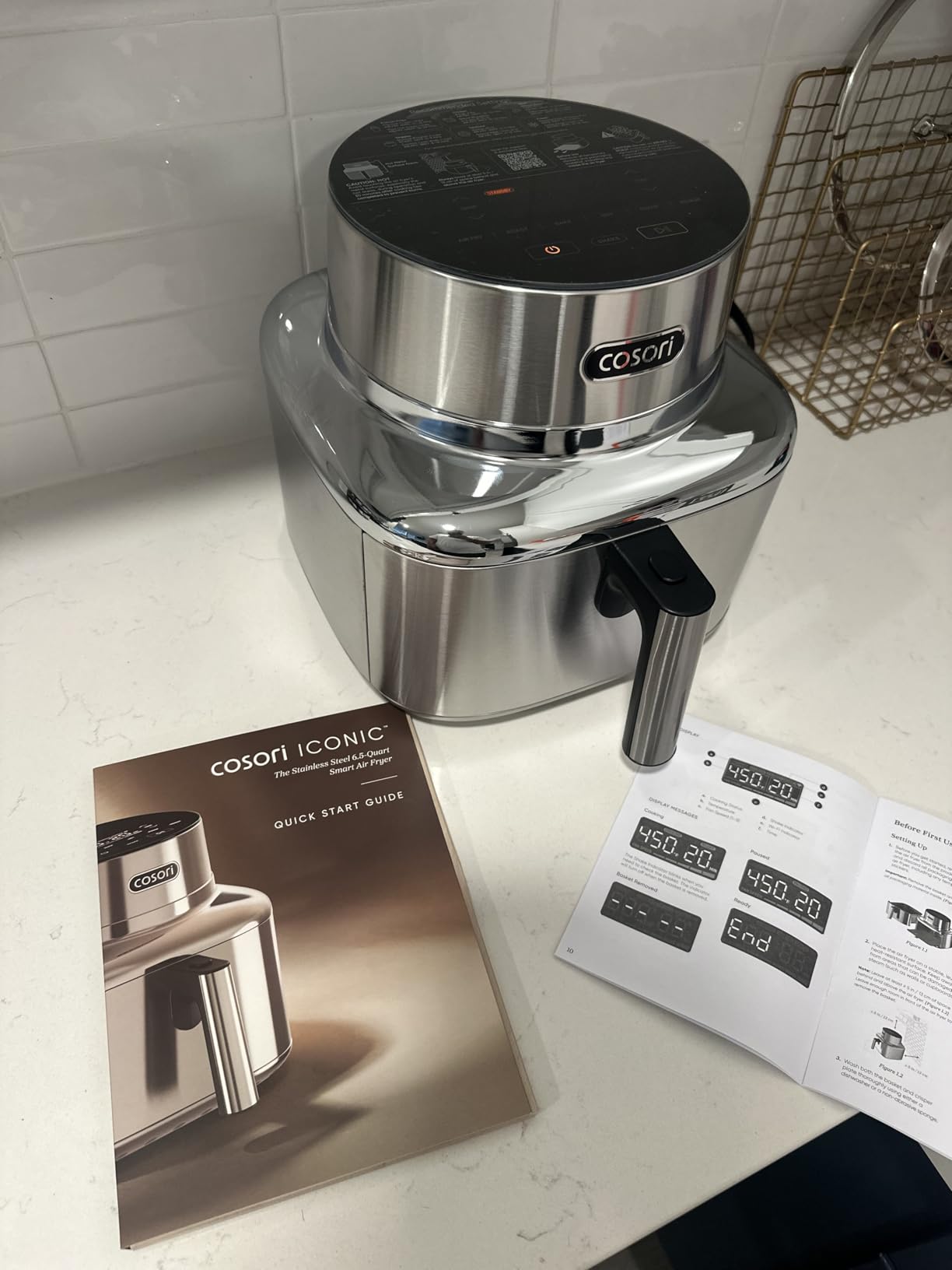 Cosori Iconic Stainless Steel 6.5 Qt Smart Air Fryer, PFAS-Free Ceramic Coating, Max 450F customer photo 2