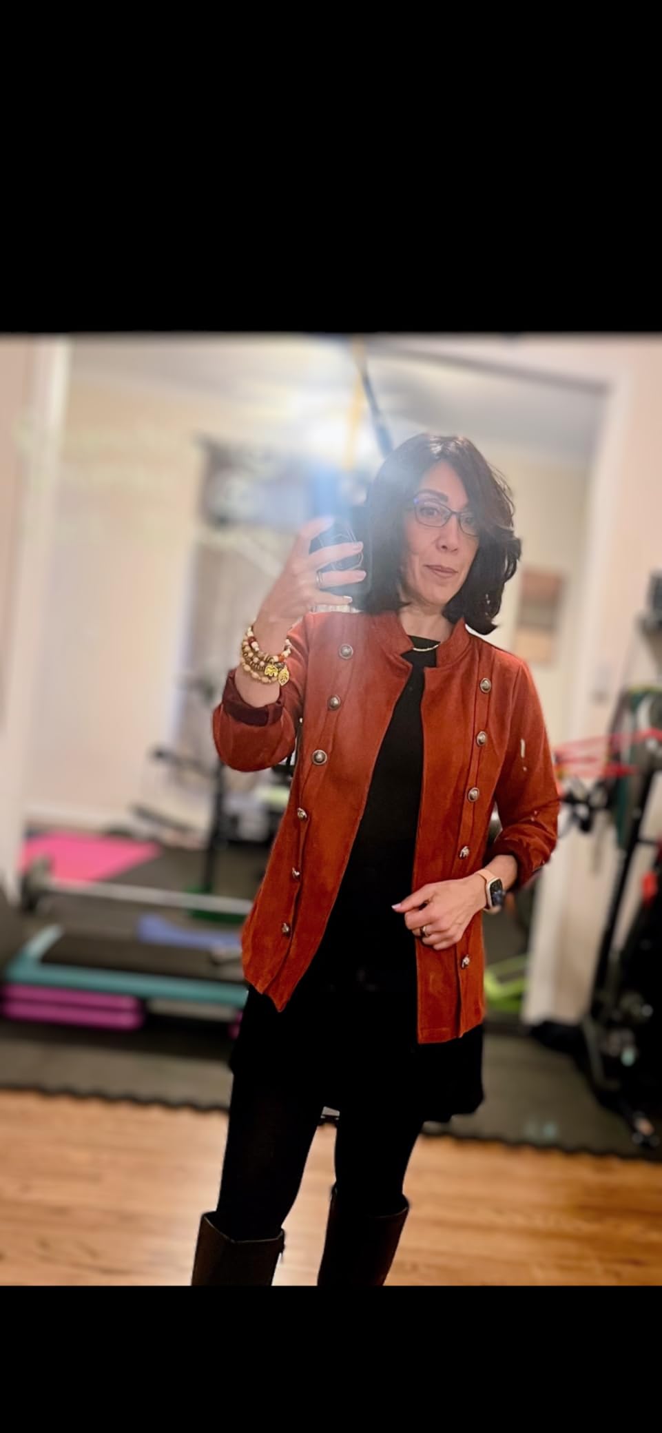 Women's Faux Suede Cropped Jackets Fall Casual Business Long Sleeve Open Front Blazer Jacket Coat customer photo 1