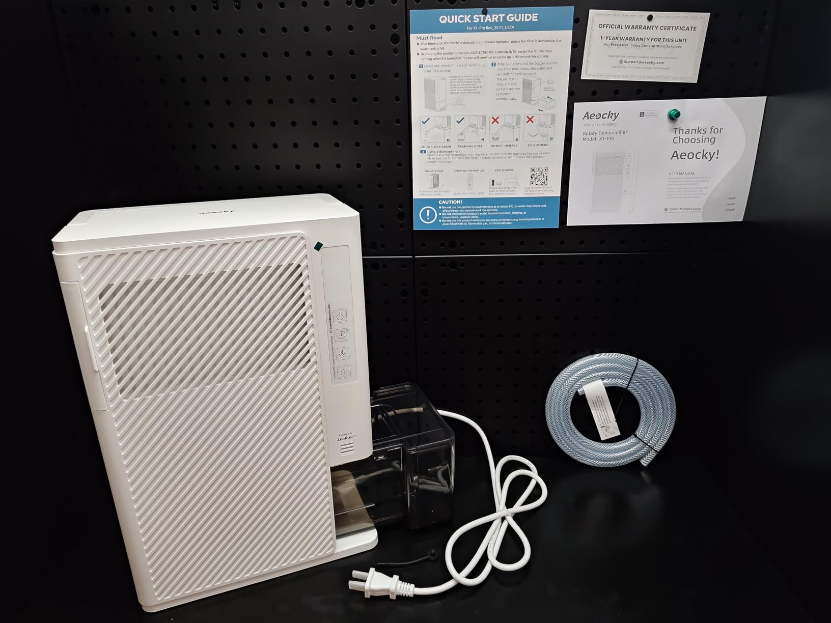 AEOCKY 1000 Sq.Ft Rotary Desiccant Dehumidifier, 10 Pints/Day, Never Frost, Small dehumidifier for Bedroom, Bathroom, Closet, RV, Room, with Drain Hose, Intelligent Humidistat, 85oz Water Tank, Quiet customer photo 1