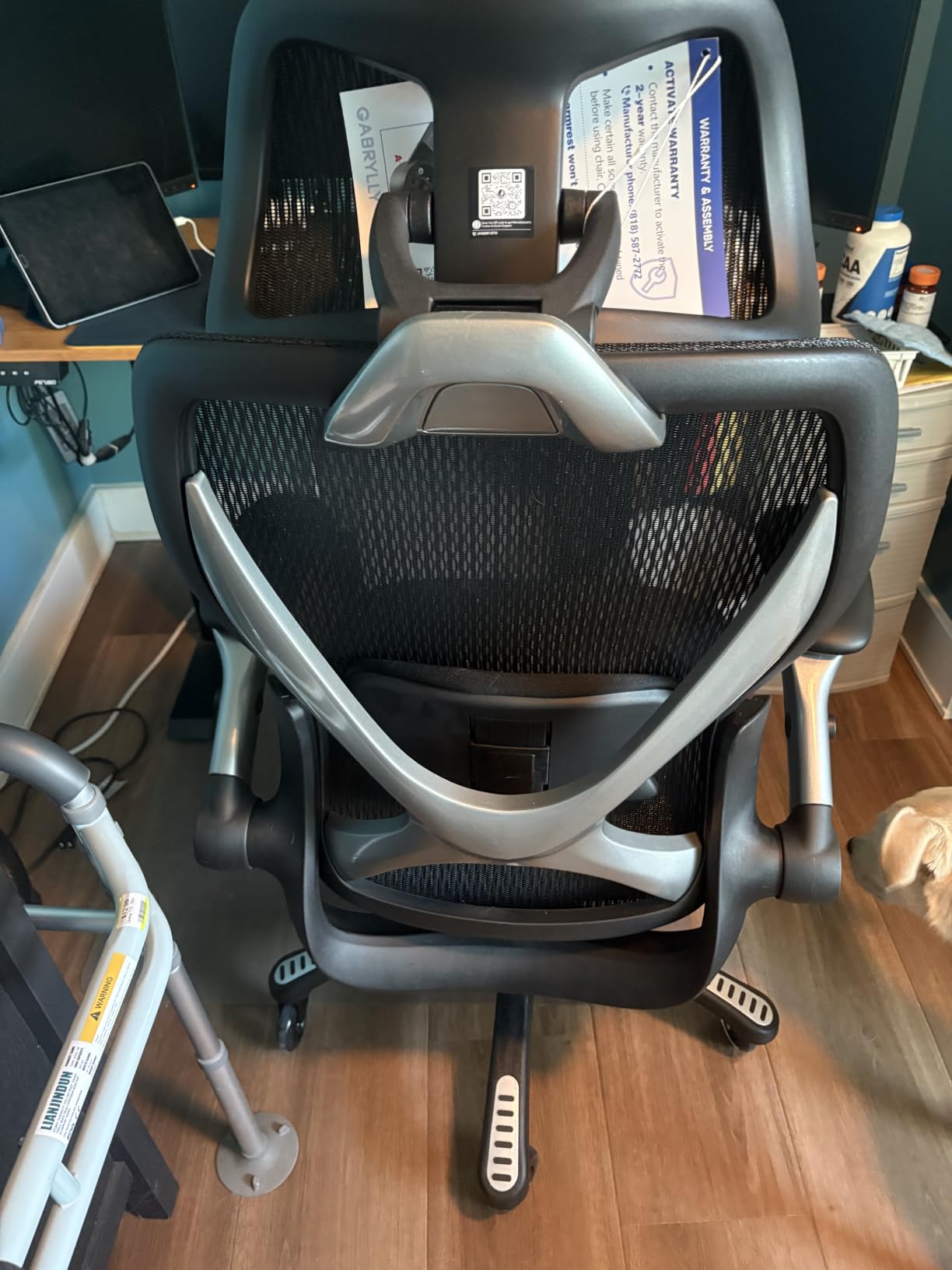 GABRYLLY Ergonomic Office Chair, Big and Tall Mesh Chair with Adjustable Lumbar Support, 5D Arms & Wide Seat, 135 Degree Recline Home Desk Computer Chairs for Work Gaming, Heavy Duty, 400LBS - Black customer photo 2