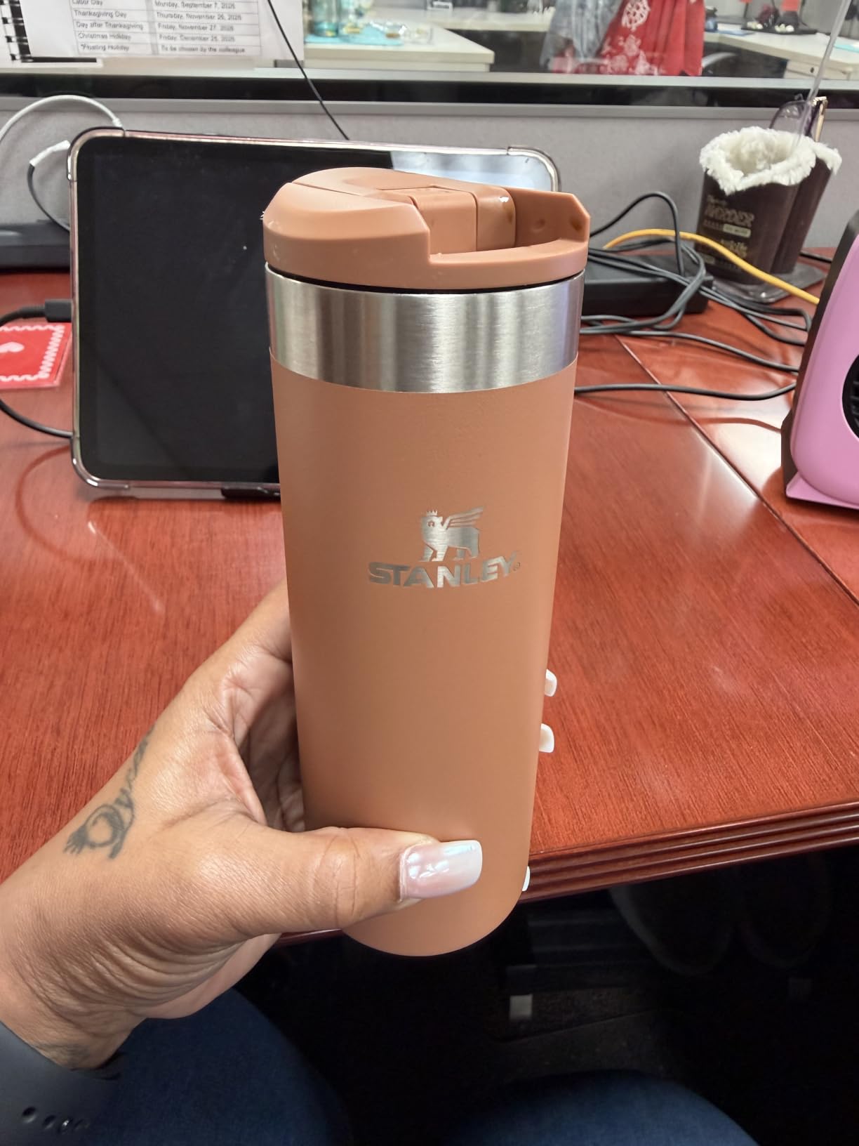 Stanley Transit FlipTop Mug | Leakproof Coffee Travel Cup | Vacuum Insulated Stainless Steel | 16 oz | Peach Rose customer photo 2