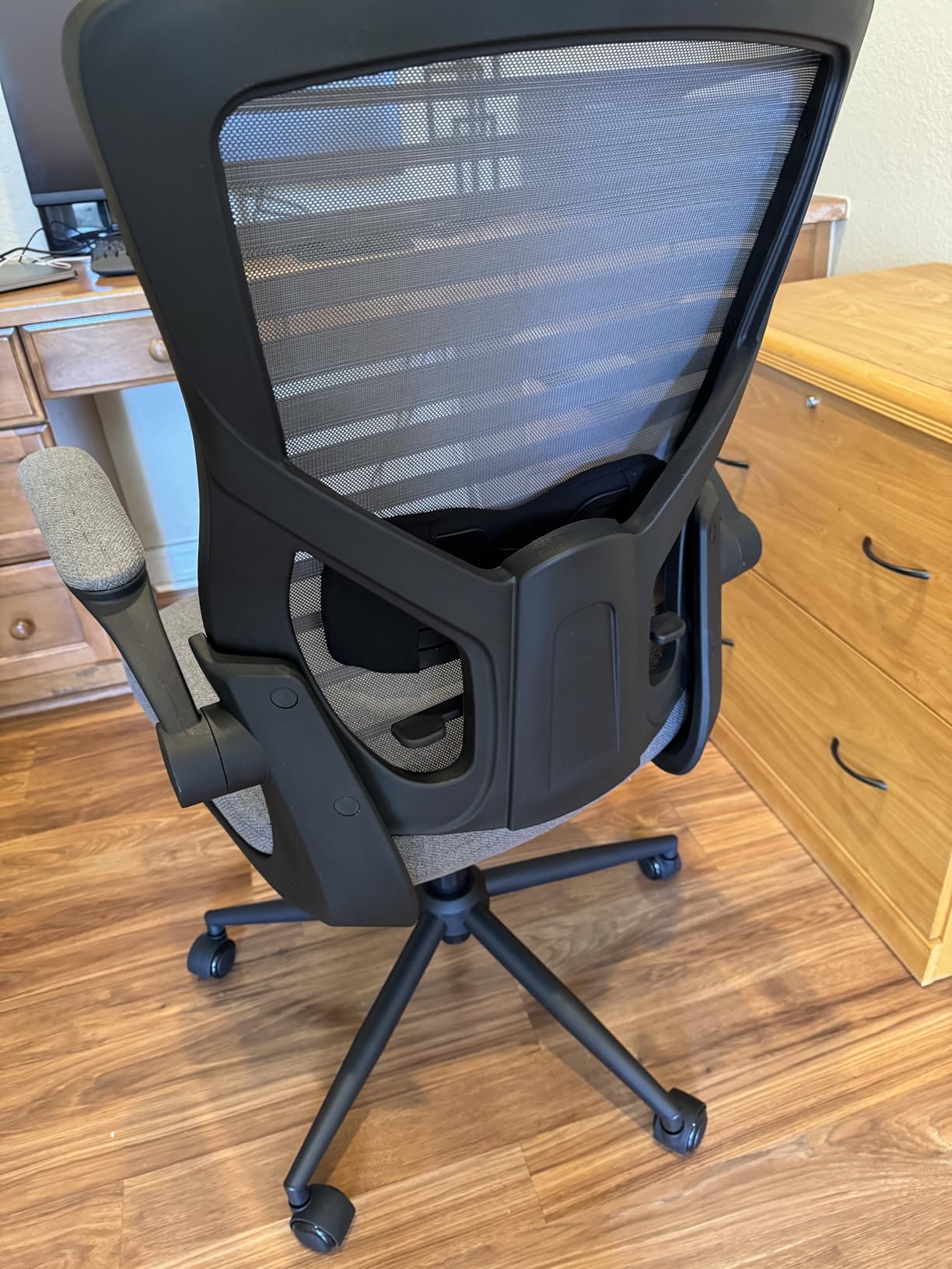 Office Desk Chair for Long Hours & Lower Back Pain Relief - 4 Inch Thick Molded Foam Cushion, Enhanced Lumbar Support, Padded Flip-up Armrests, Ideal for Office or Study, Black customer photo 1