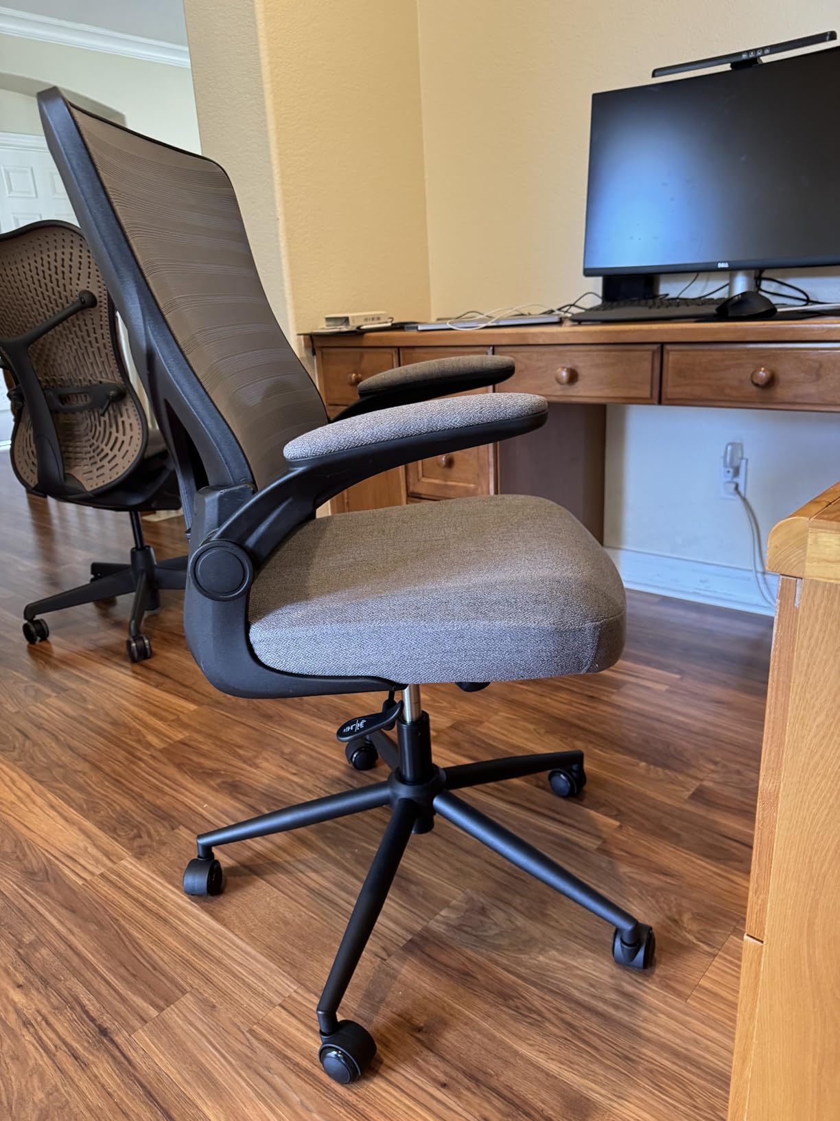 Office Desk Chair for Long Hours & Lower Back Pain Relief - 4 Inch Thick Molded Foam Cushion, Enhanced Lumbar Support, Padded Flip-up Armrests, Ideal for Office or Study, Black customer photo 2