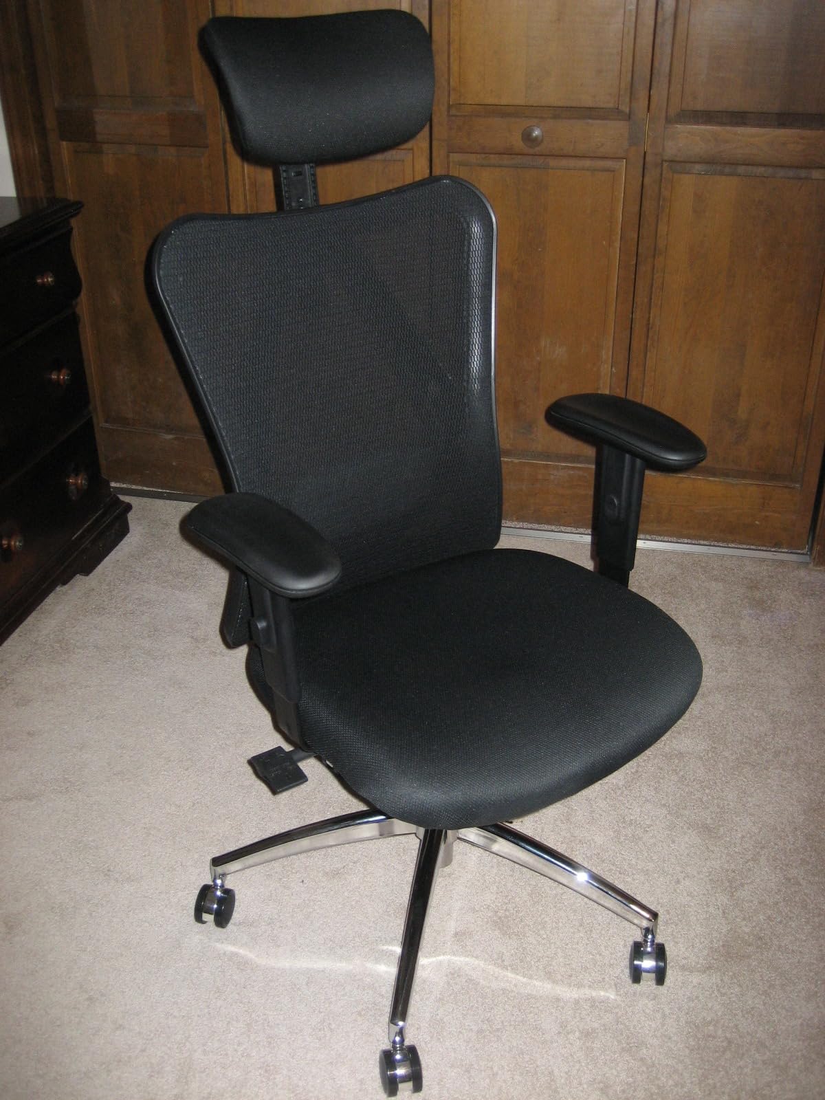 SIHOO B100 Office Chair, Comfy Ergonomic Office Chair, High Back Computer Chair with Adaptive Lumbar Support & wide Headrest, Flip-up Armrests, Swivel Desk Chair for Long Hours, WITHOUT Footrest, Grey customer photo 1
