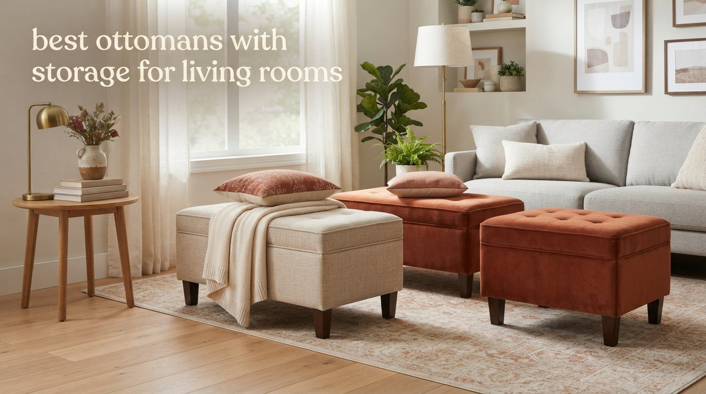 best ottomans with storage for living rooms