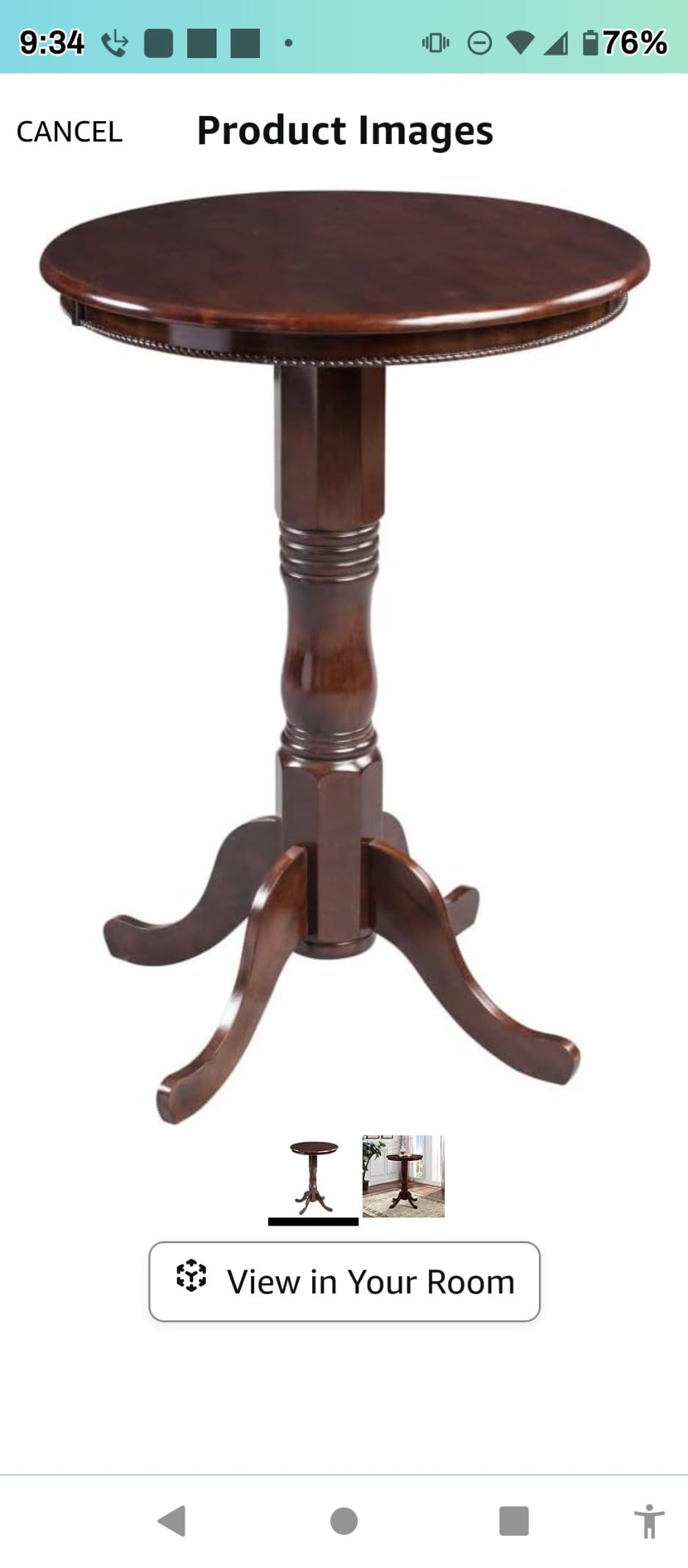 Boraam Spectator Pub Table, 42-Inch, Cherry customer photo 1