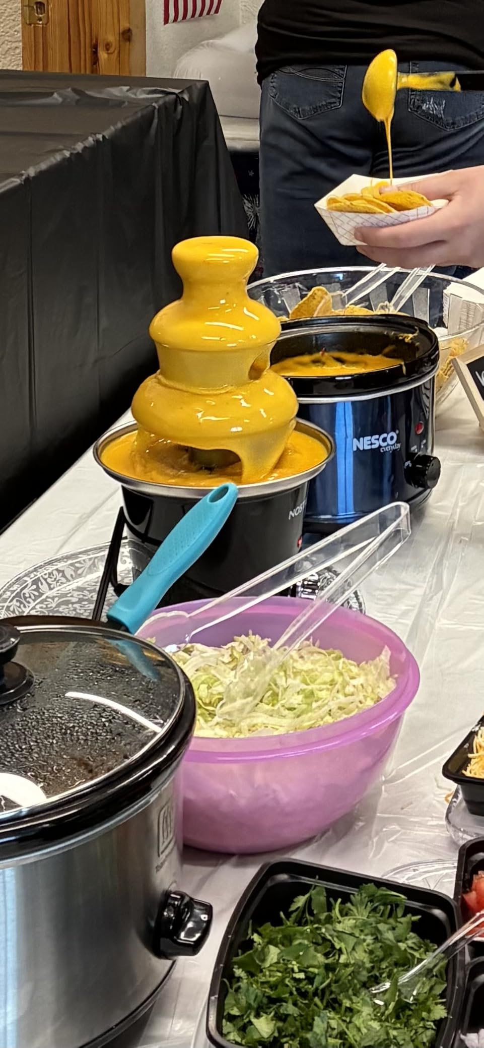 Nostalgia 3 Tier Electric Chocolate Fondue Fountain Machine for Parties - Melts Cheese, Queso, Candy, and Liqueur - Dip Strawberries, Apple Wedges, Vegetables, and More - 24-Ounce - Black, Small customer photo 2