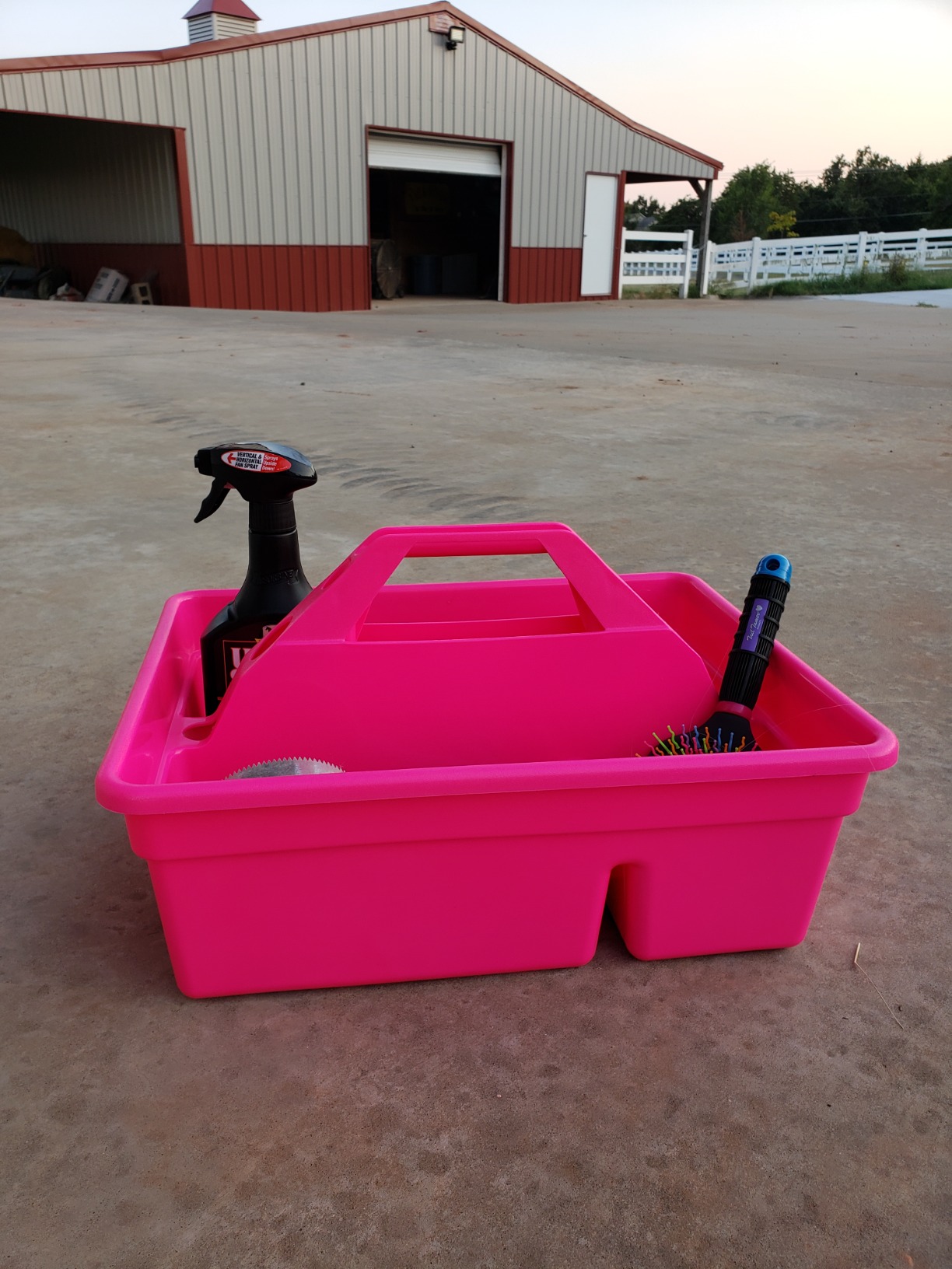Little Giant Plastic DuraTote | Horse Grooming DuraTote | Durable Tote Box Organizer with Easy Grip Handle | Extra Thick Sidewalls | Black customer photo 3