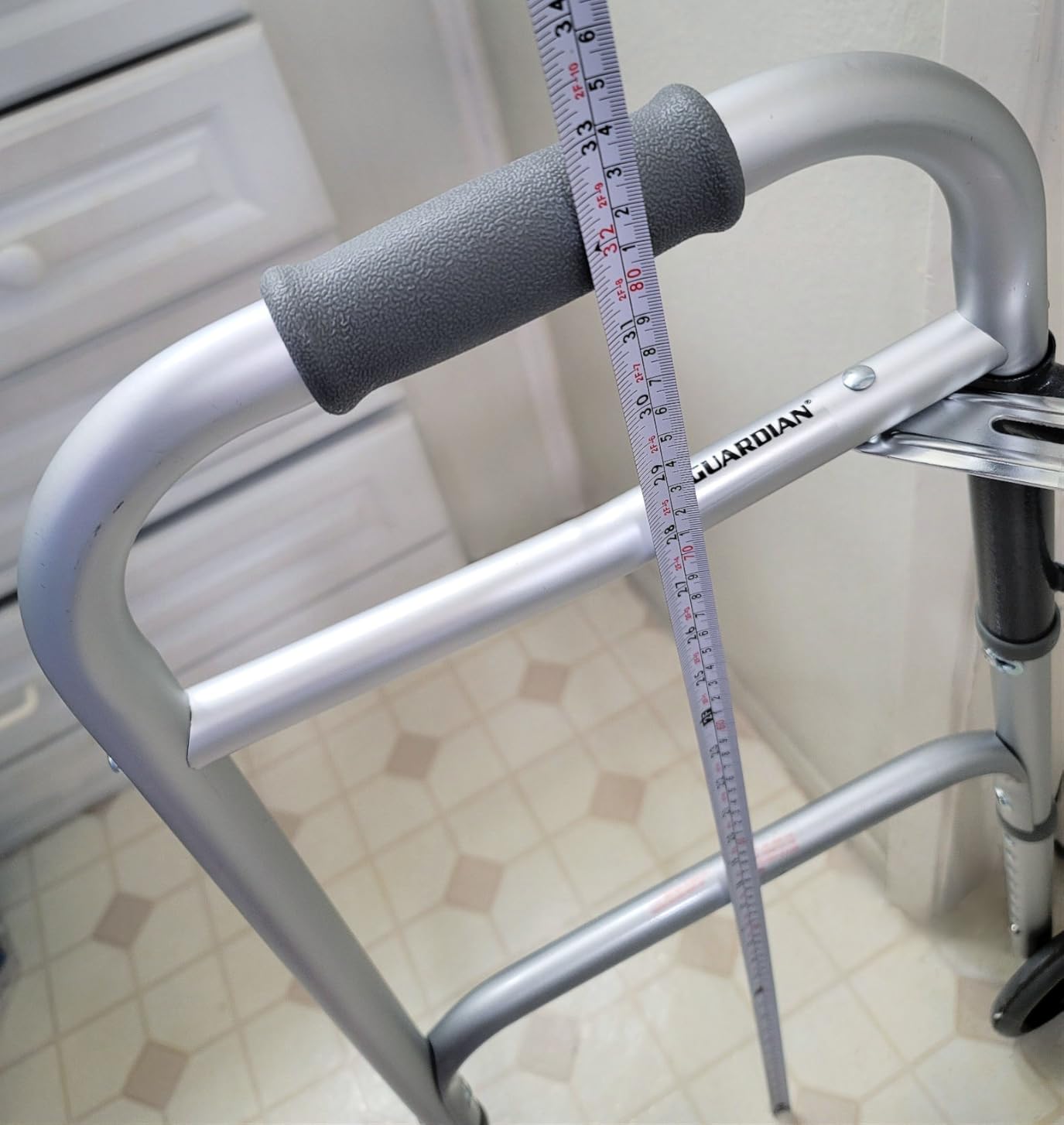 Medline Lightweight Two Button Folding Walker with 5