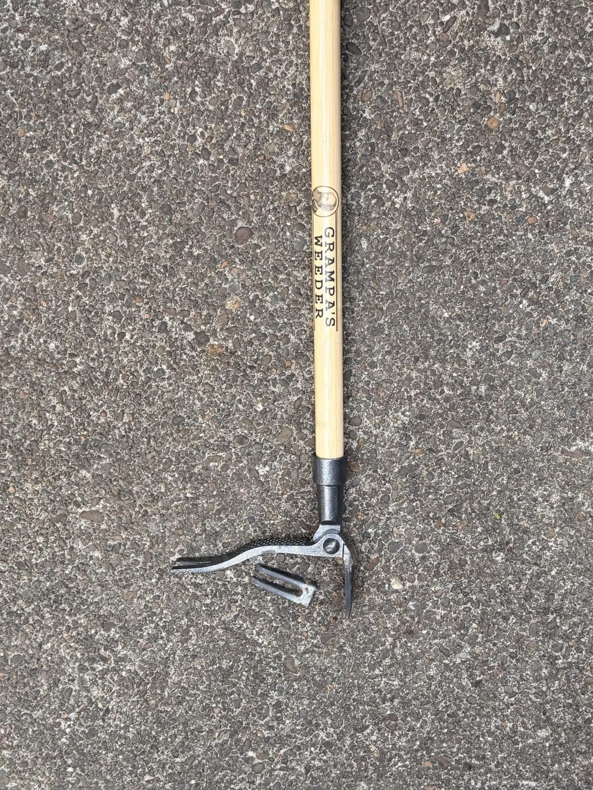 Grampa's Weeder Original Stand Up Weed Puller Tool with Bamboo Long Handle | 4-Claw Steel Head, Pulls Dandelions, Crabgrass & Taproots, No Bending, Saves Your Back customer photo 1