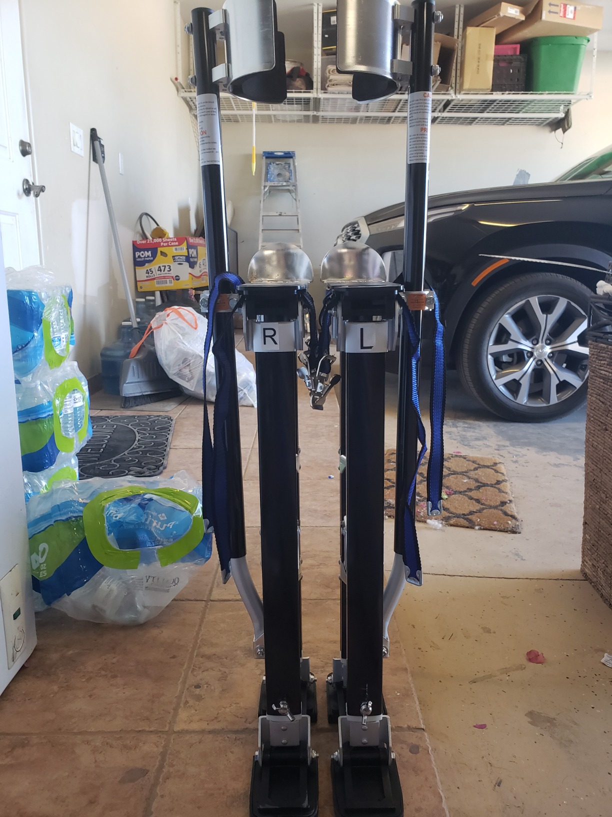 Pentagon Tools Drywall Stilts, Black, 24-40 Inch | Adjustable Height Nonslip Paint Stilts for Adults - Lightweight Aluminum with Protective Pads for Sheetrock or Painting customer photo 1