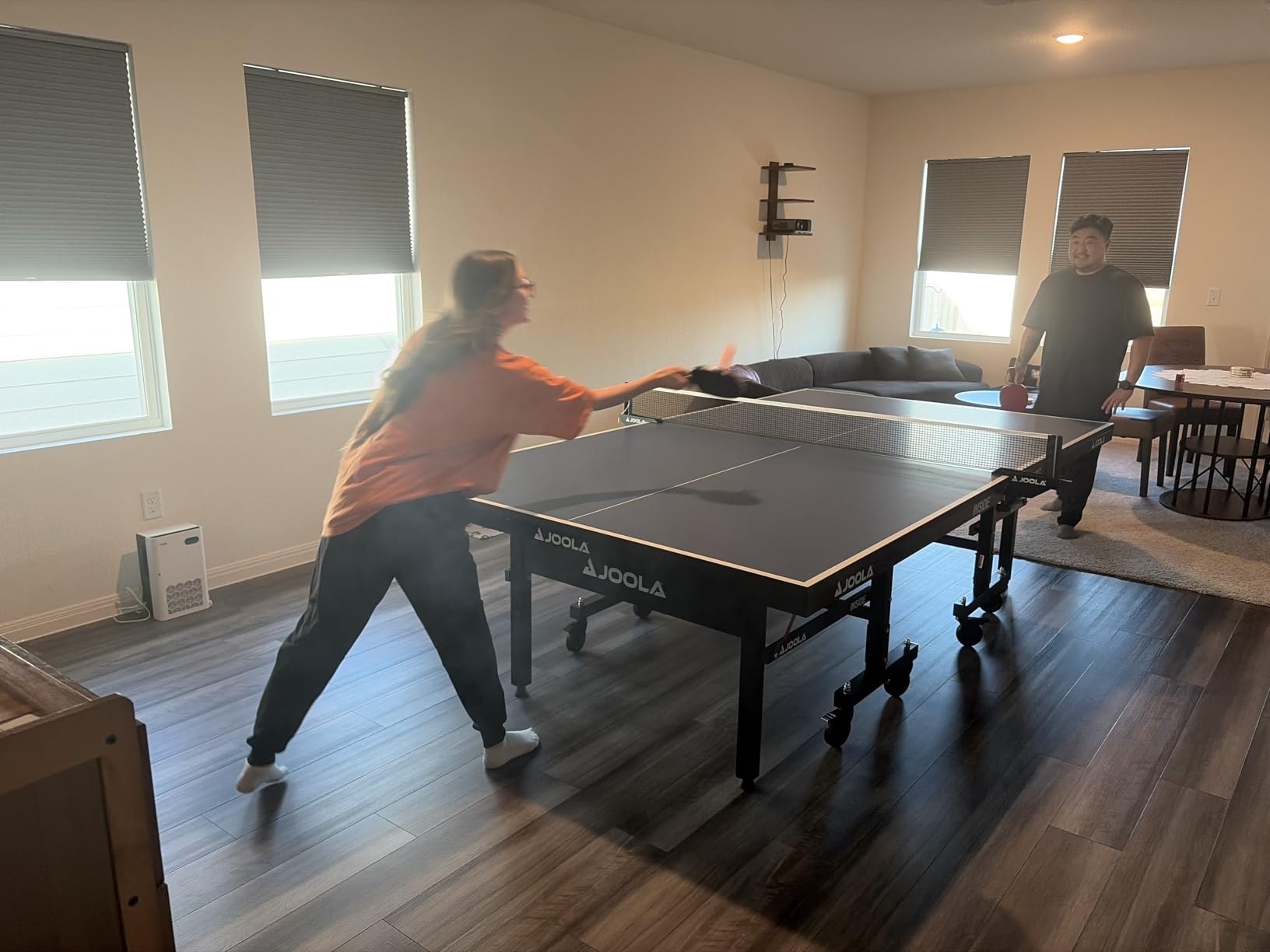 JOOLA Inside Professional MDF Indoor Ping Pong Table with Quick Clamp Table Tennis Net and Post Set - 10 Minute Easy Assembly - Tournament Quality - Foldable with Single Player Playback Mode customer photo 2