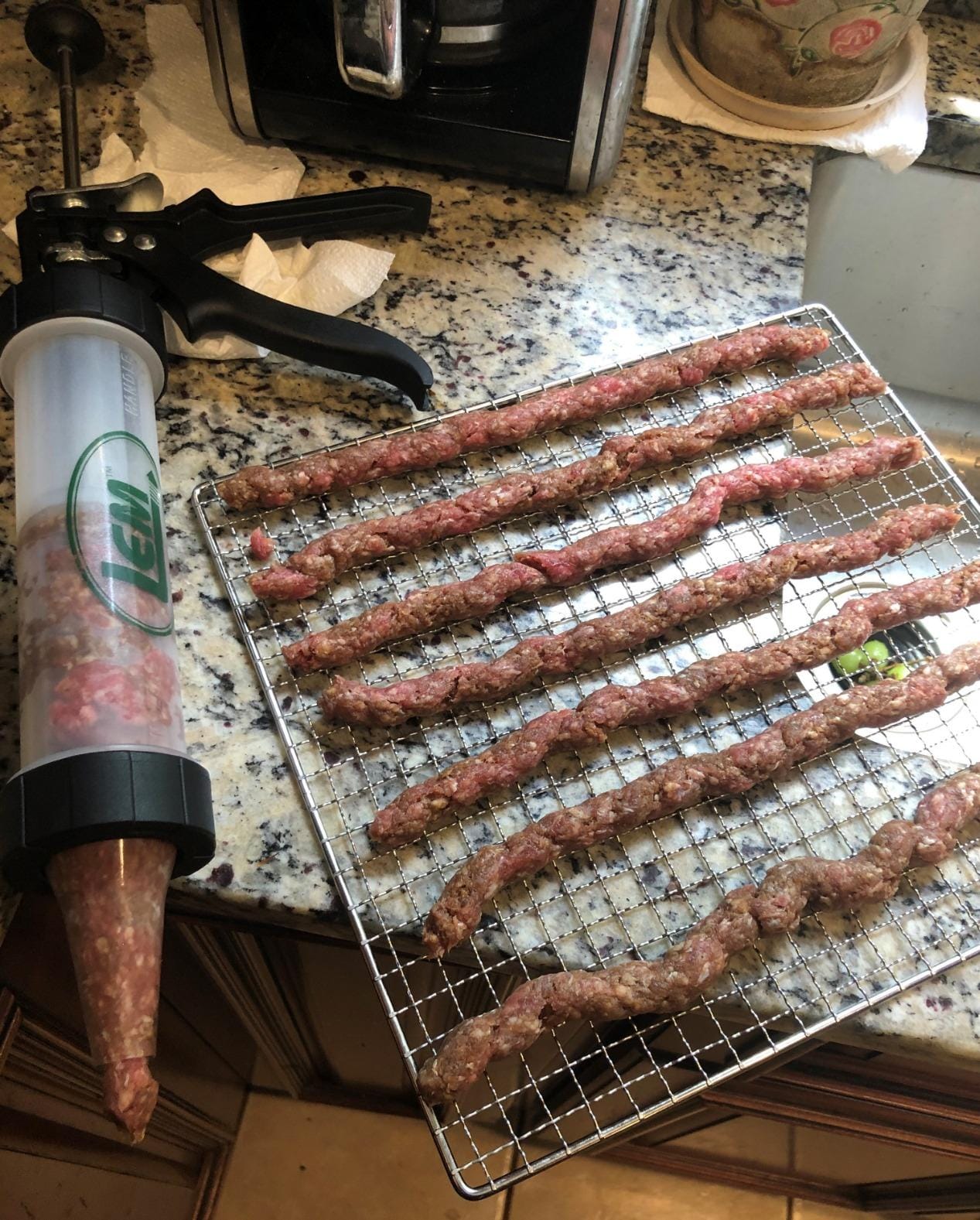 LEM Products Jerky Gun, Heavy-Duty Beef Jerky Maker, Make Meat Sticks and Snack Sticks, Includes Nozzles and Backwoods Seasoning customer photo 1