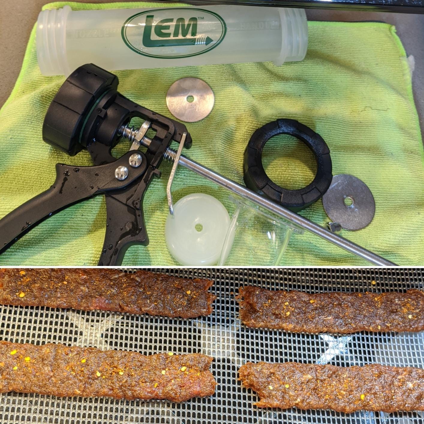 LEM Products Jerky Gun, Heavy-Duty Beef Jerky Maker, Make Meat Sticks and Snack Sticks, Includes Nozzles and Backwoods Seasoning customer photo 2