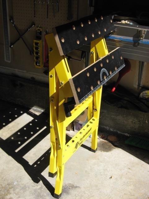 Performance Tool W54025 Portable Folding Workbench and Vise | 200 lb capacity folding work table with printed grid, ruler, protractor, 4 bench dogs and tool storage rail customer photo 1