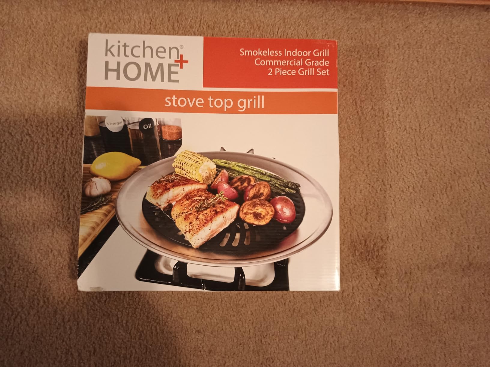 Kitchen + Home Stove Top Smokeless Grill Indoor BBQ, Stainless Steel with Double Coated Non Stick Surface customer photo 2