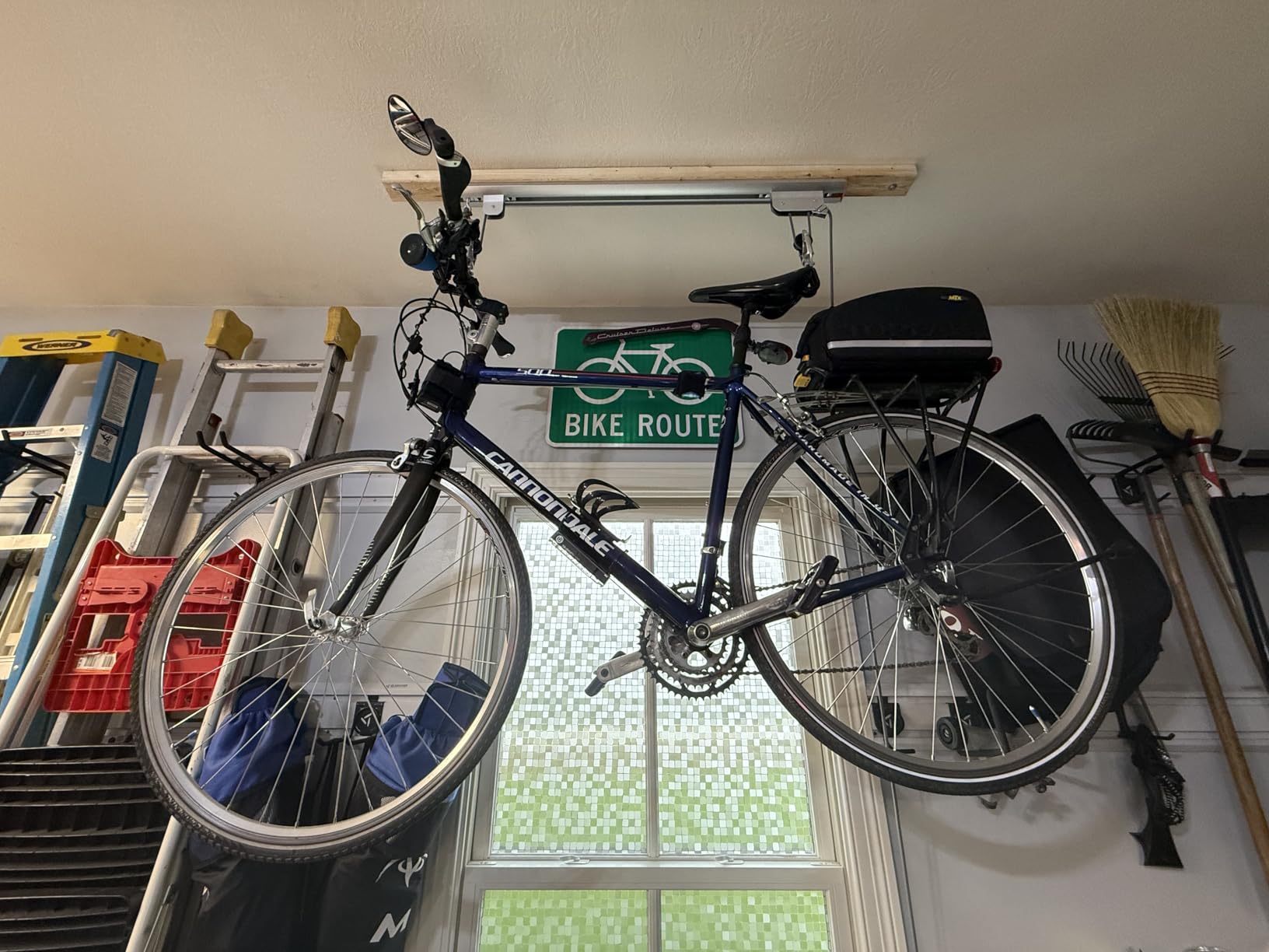 RAD Cycle Products Rail Mount Bike and Ladder Lift for Your Garage or Workshop Holds up to 75 Pounds No Mounting Board Needed customer photo 1