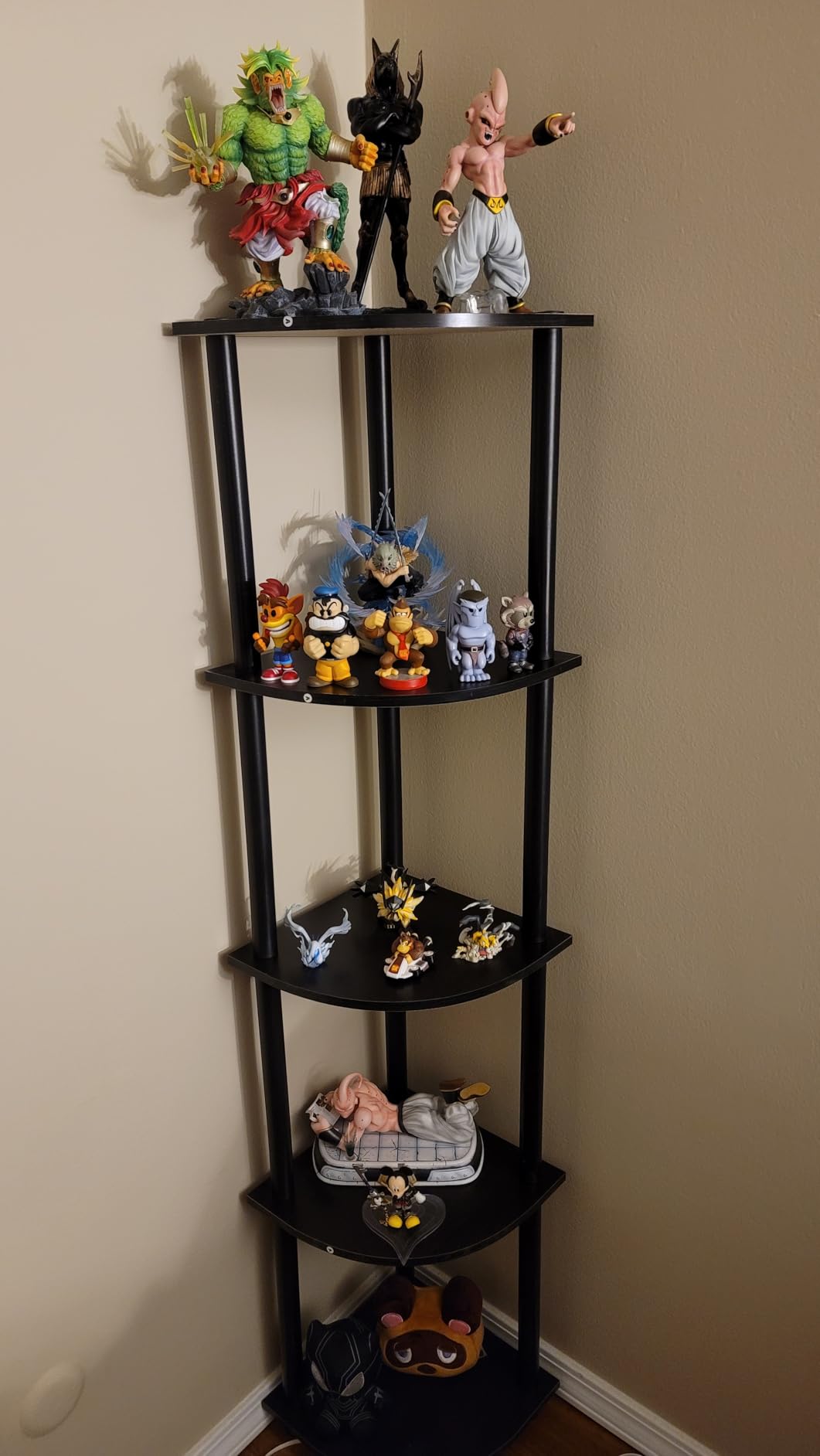 Furinno TURN-N-TUBE Corner Shelf, 5-Tier Corner Bookshelf, Open Storage Shelves, for Organization and Storage, Living Room, Home Office, Garage, Bedroom, Espresso customer photo 2