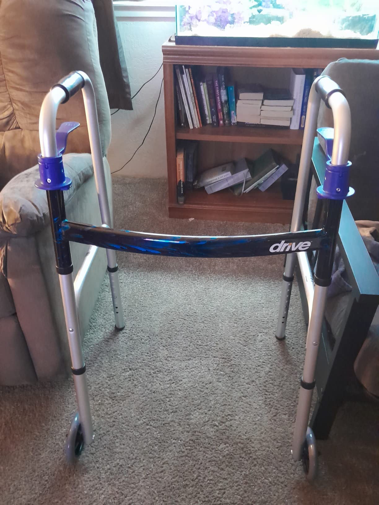 Drive Medical Trigger Release Folding Walker with Contoured Hand Grips | Folding Walker Featuring Trigger Release Mechanism and Contoured Hand Grips for Easy Use Daily for Everyday Use customer photo 1