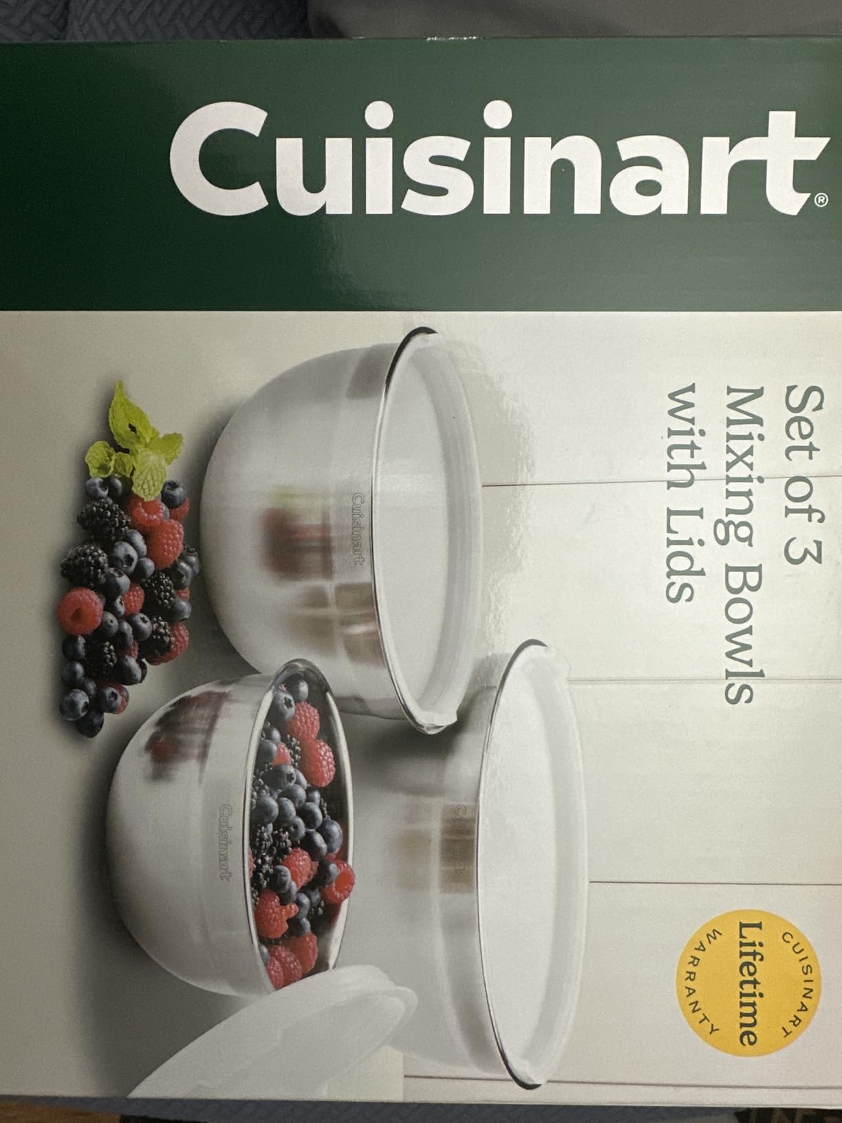 Cuisinart Mixing Bowl Set, Nesting Bowls, Stainless Steel, 3-Piece | 1.5, 3 & 5 qt. stainless steel mixing bowls for baking, cooking & prep, dishwasher safe, durable & compact, CTG-00-SMB customer photo 1