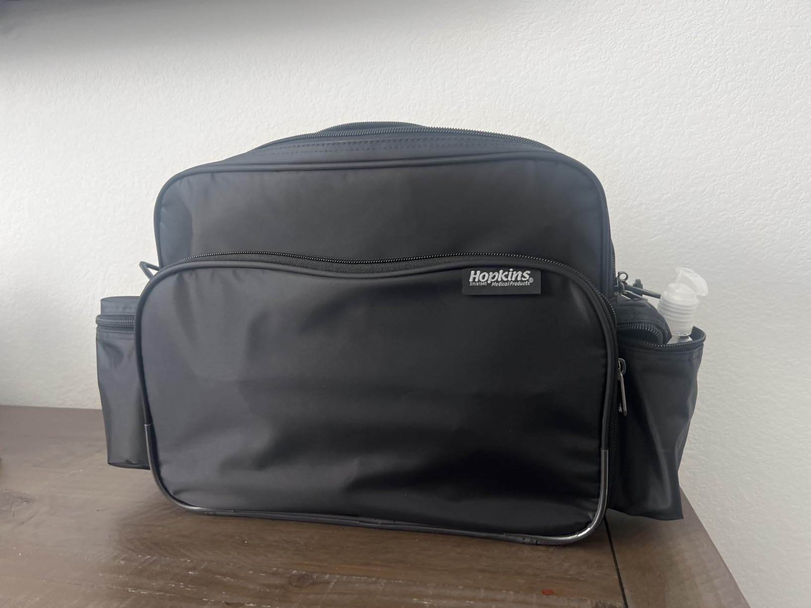 Hopkins Medical Products Original Home Health Shoulder Bag, 70D Waterproof Nylon, Fold-Down Compartment, Adjustable Straps, 14x11x7 inch, Navy Blue customer photo 1