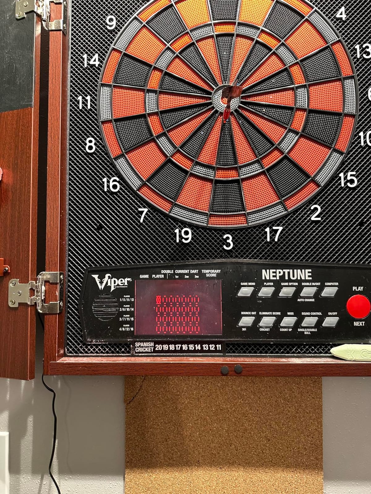 Viper Neptune Electronic Dartboard with Cabinet, 15.5 in Regulation Target, 57 Games, 16 Players, 6 Darts Included, Black customer photo 2