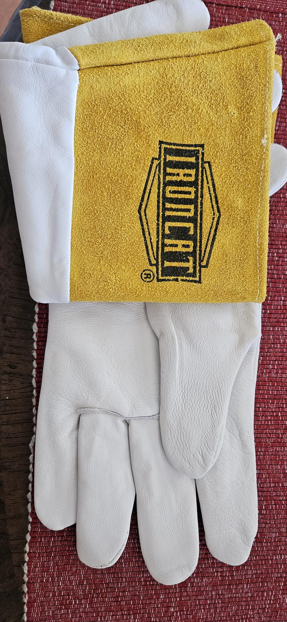 IRONCAT 6141 Kidskin TIG Welding Gloves – Large, Kevlar Thread Welding Gloves with 4 in. Gold Cuff, Straight Thumb, Pearl, Natural customer photo 1