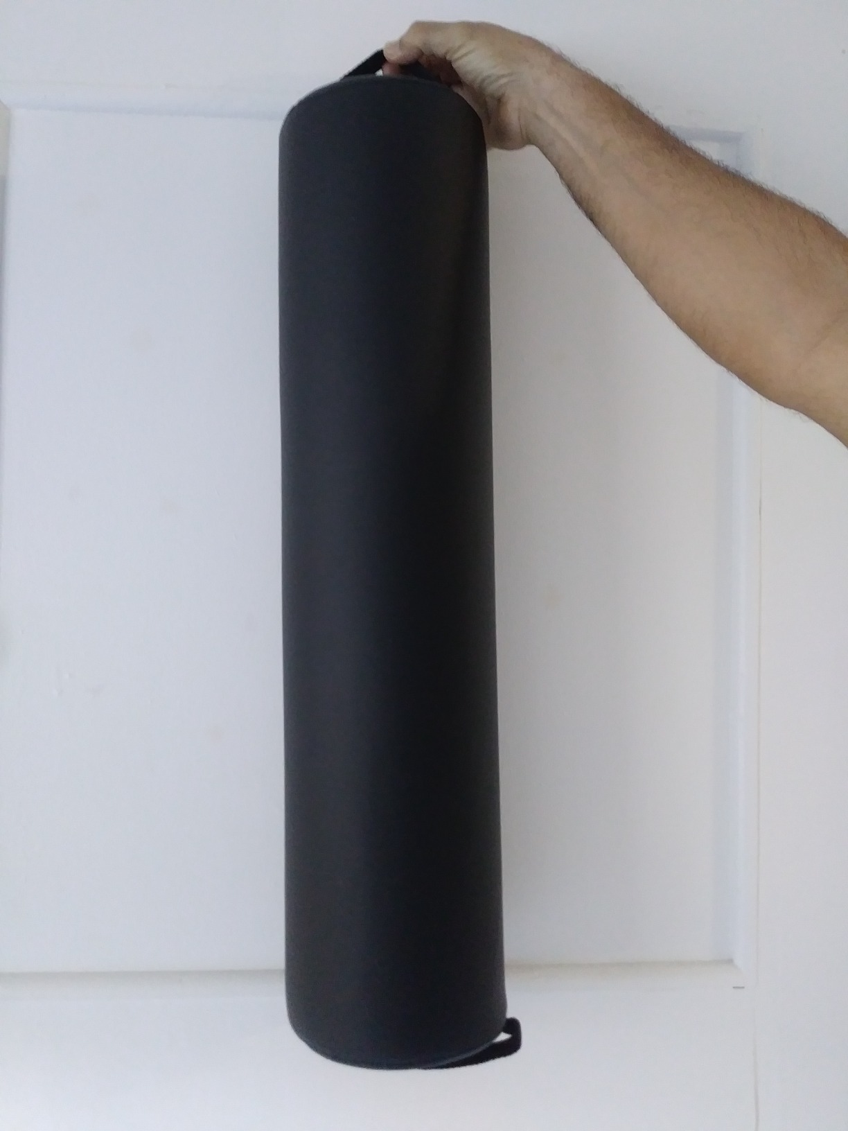 ForPro Full Round Bolster Pillow, Black, Oil and Stain-Resistant, for Massage and Yoga, 6