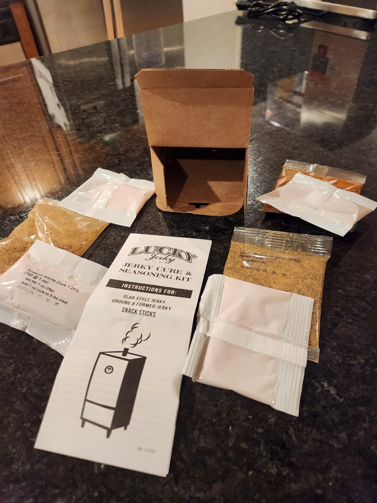 Lucky Jerky Ultimate Savory DIY Beef Jerky Seasoning and Cure Kit, 12 Oz | Make Your Own with Original, BBQ, Teriyaki, and Sweet & Spicy, Seasons 5 lbs per Flavor, 20 lbs Total customer photo 1