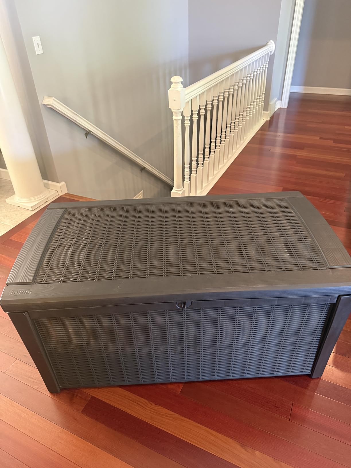 Keter Outdoor Storage Deck Box for Patio, Backyard & Garden, Borneo, 110 Gal, Grey - Lockable, Organizing, and Waterproof Plastic Container Bench customer photo 1