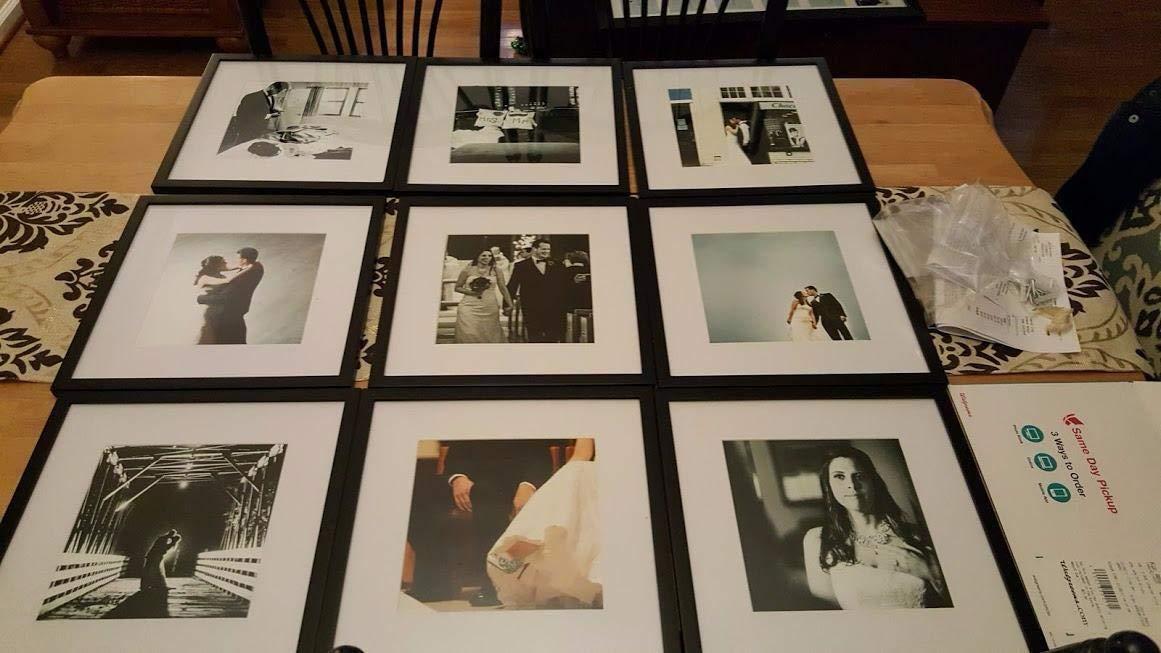 Gallery Perfect 12x12 Picture Frames, 9 Piece Set with Real Glass Cover for 8x8 Photos With Mat, Picture Frames Collage Wall Decor for Gallery Wall, Home Decor, Black customer photo 1