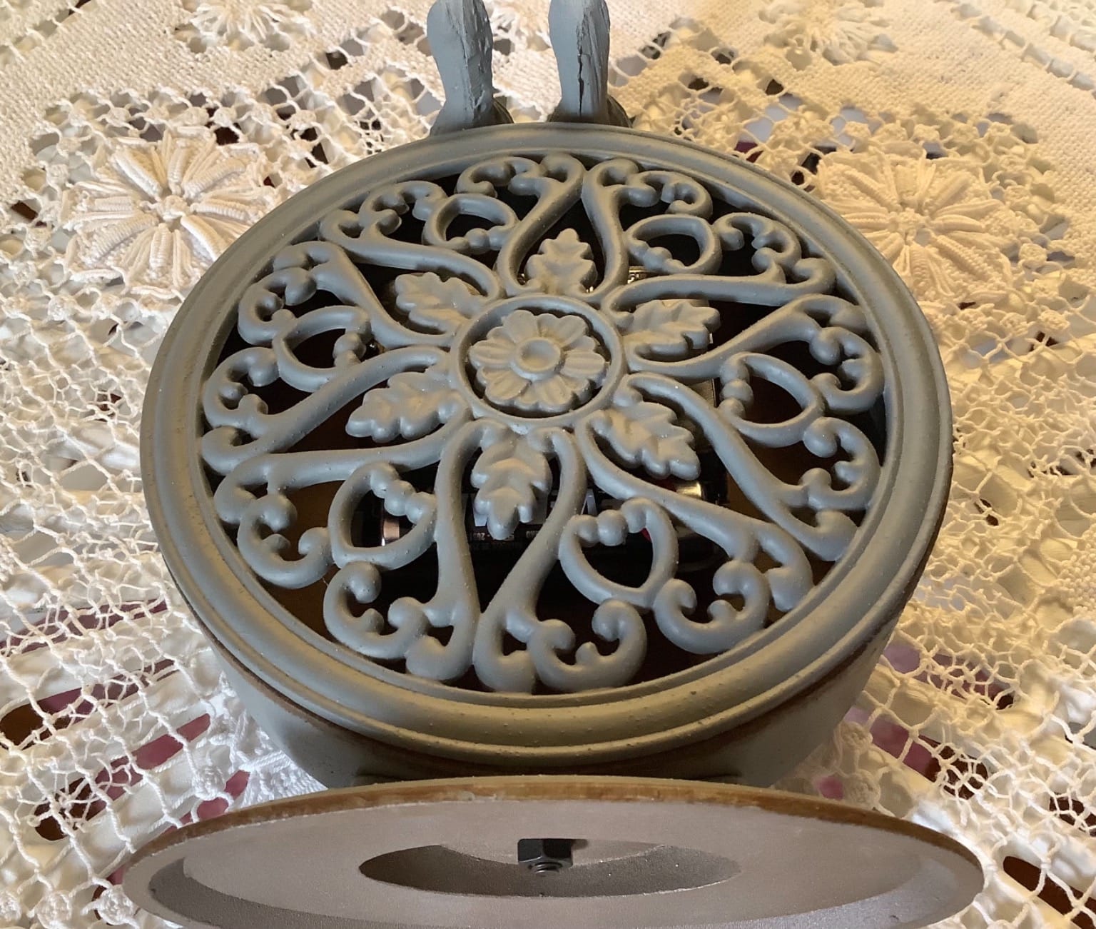 Creative Co-Op Grey Pewter Mantel Clock with Birds customer photo 1