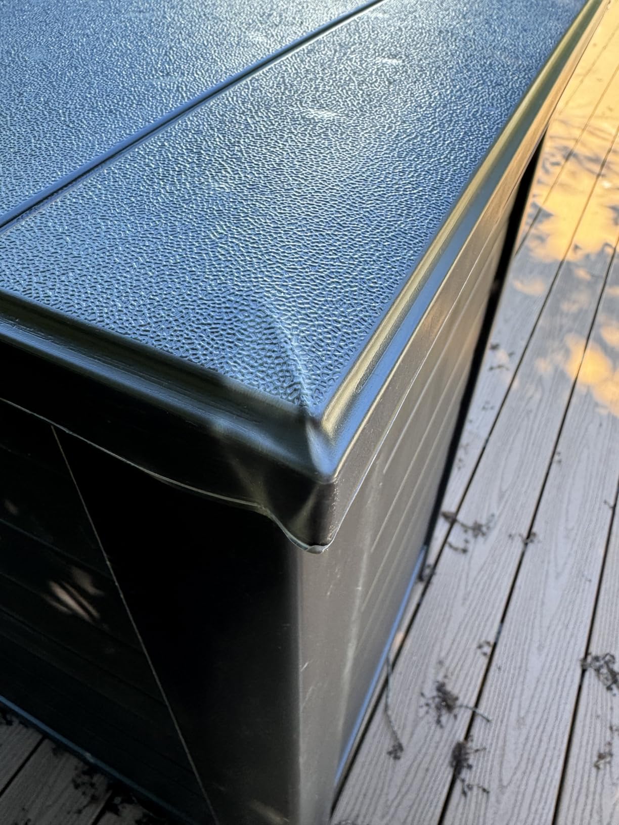 Rubbermaid Decorative Outdoor Storage Cabinet (123 Gal), Weather Resistant, Brown, Organization for Home/Backyard/Pool Chemicals/Toys/Garden Tools/Porch/Patio Cushions customer photo 2